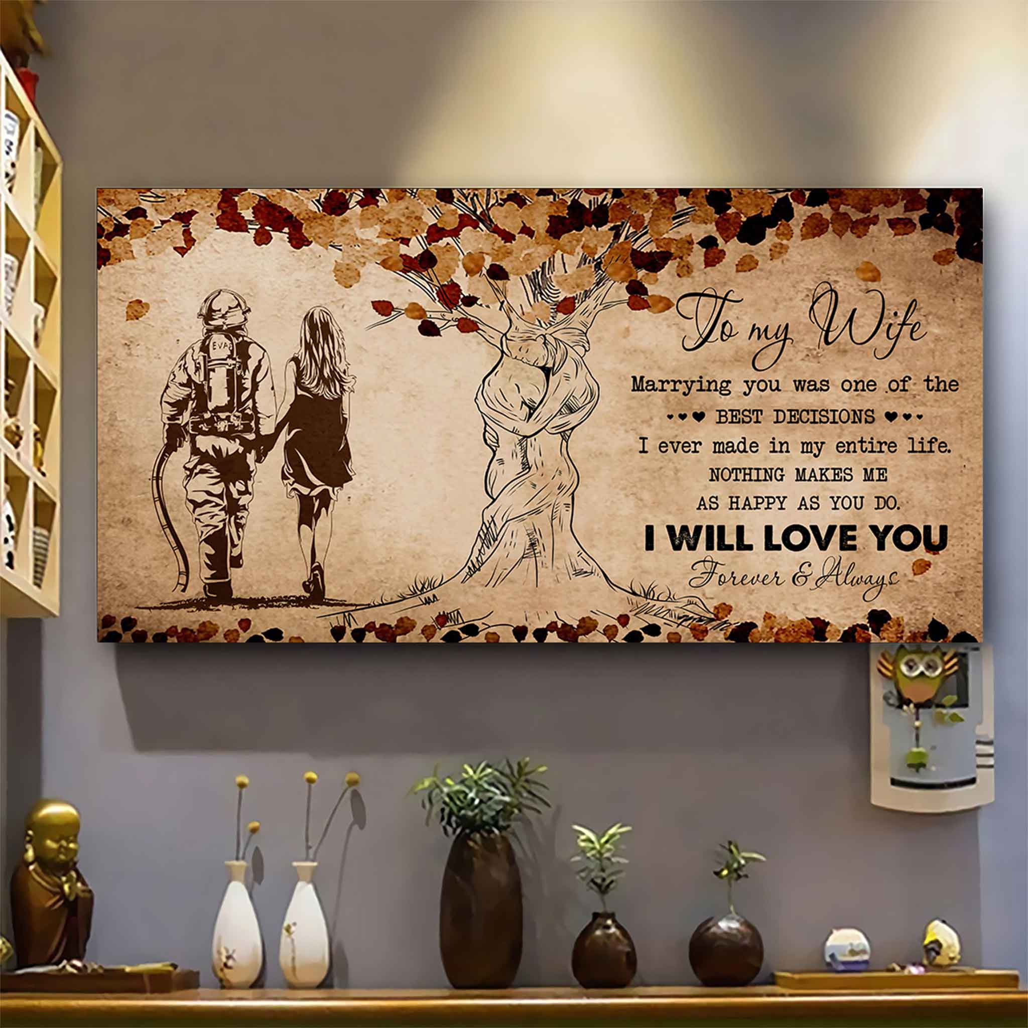 Samurai Poster Canvas To My Wife Marrying You Was One Of The Best Decisions - I Will Love You Forever And Always Gift For Your Wife