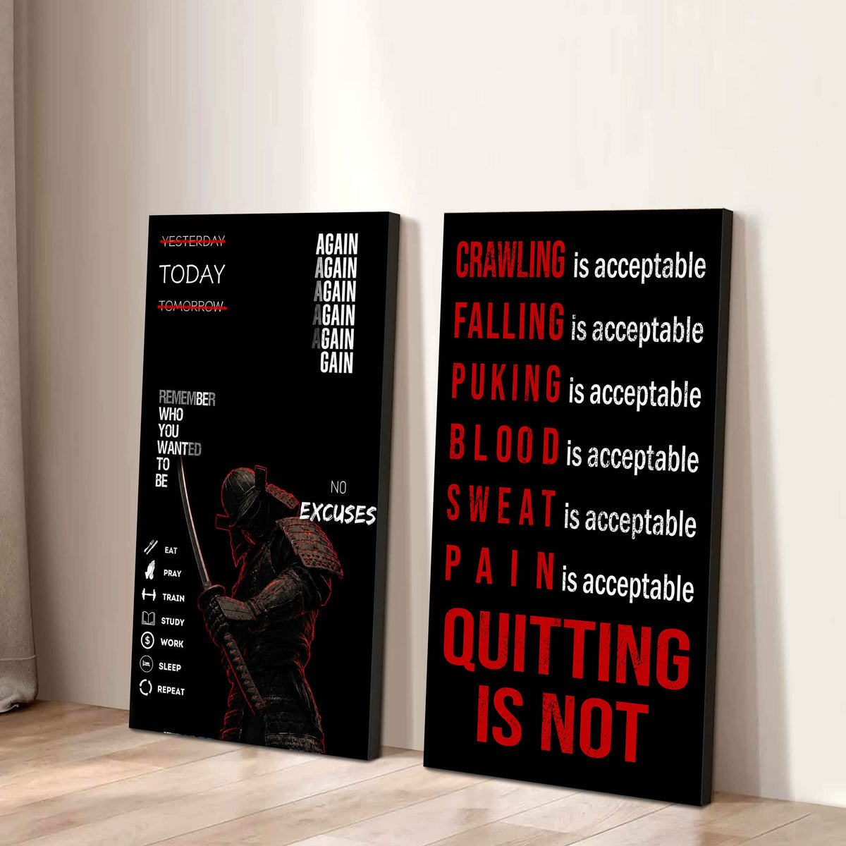 Quiting Is Not Canvas Set Ready To Hang Gift For Your Son Your Friend