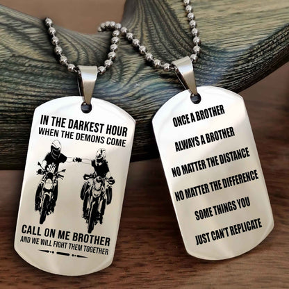 Soldier customizable engraved dog tag double sided gift from brother Once A Brother Always A Brother