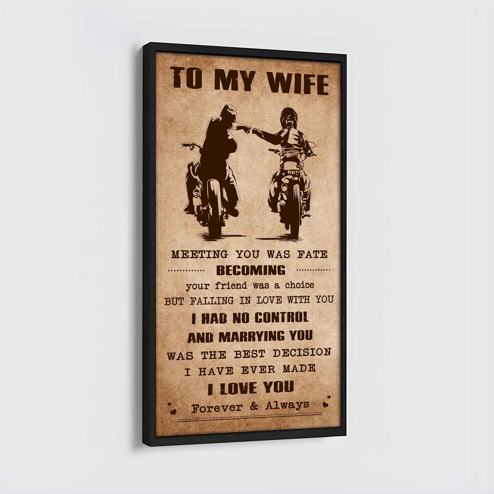 Family Poster Canvas To My Wife Meeting You Was Fate - I Love You Forever And Always Gift For Your Wife