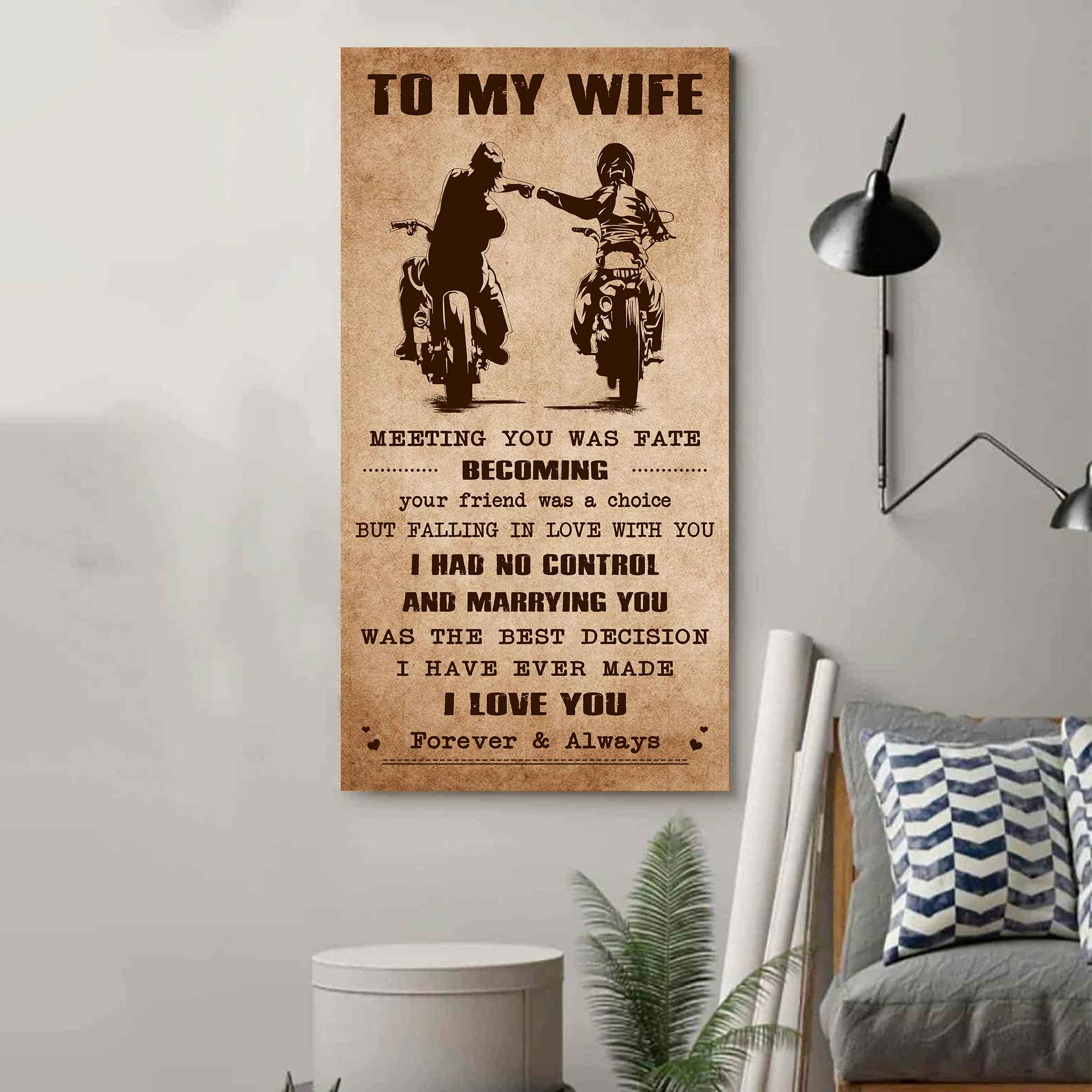 Family Poster Canvas To My Wife Meeting You Was Fate - I Love You Forever And Always Gift For Your Wife