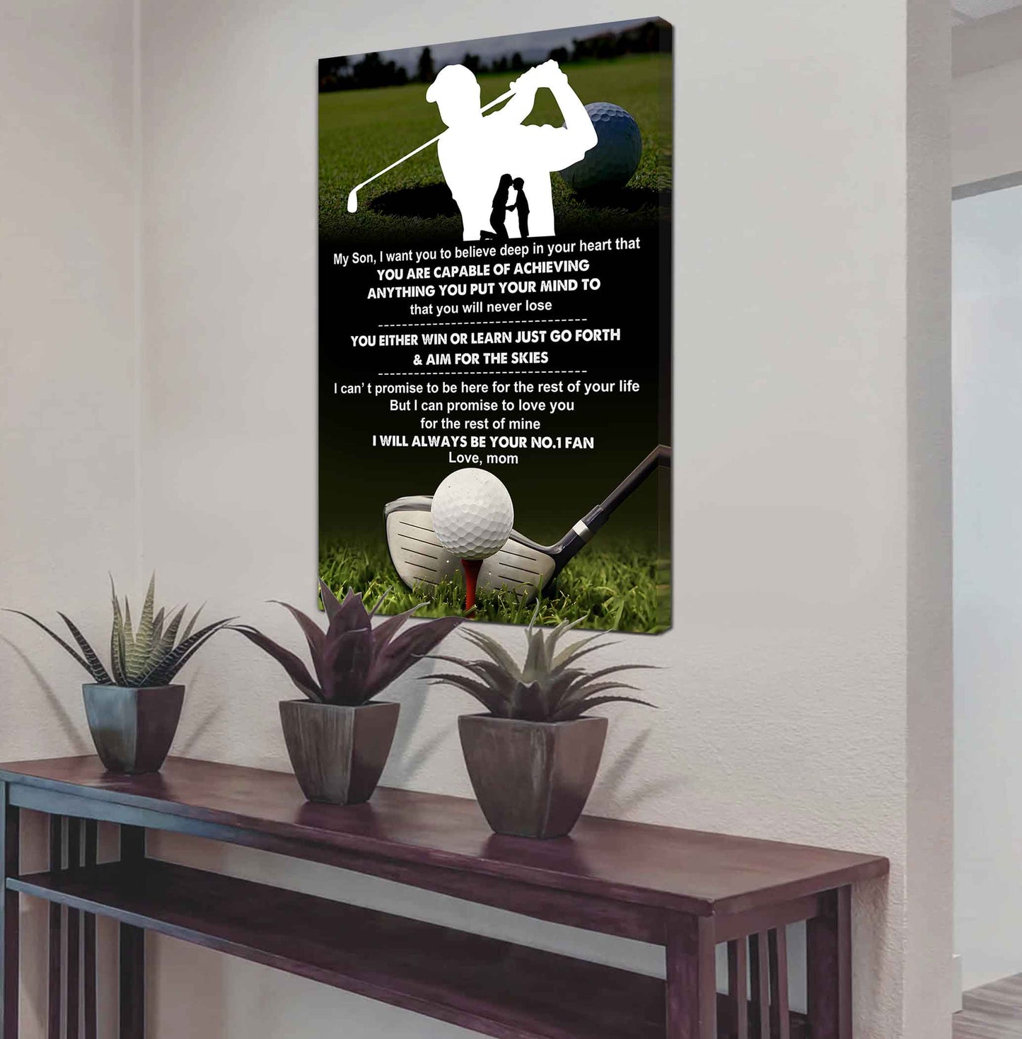 Baseball Poster Canvas Mom To Son - You Will Never Lose You Either Win Or Learn I Will Always Your No 1 Fan