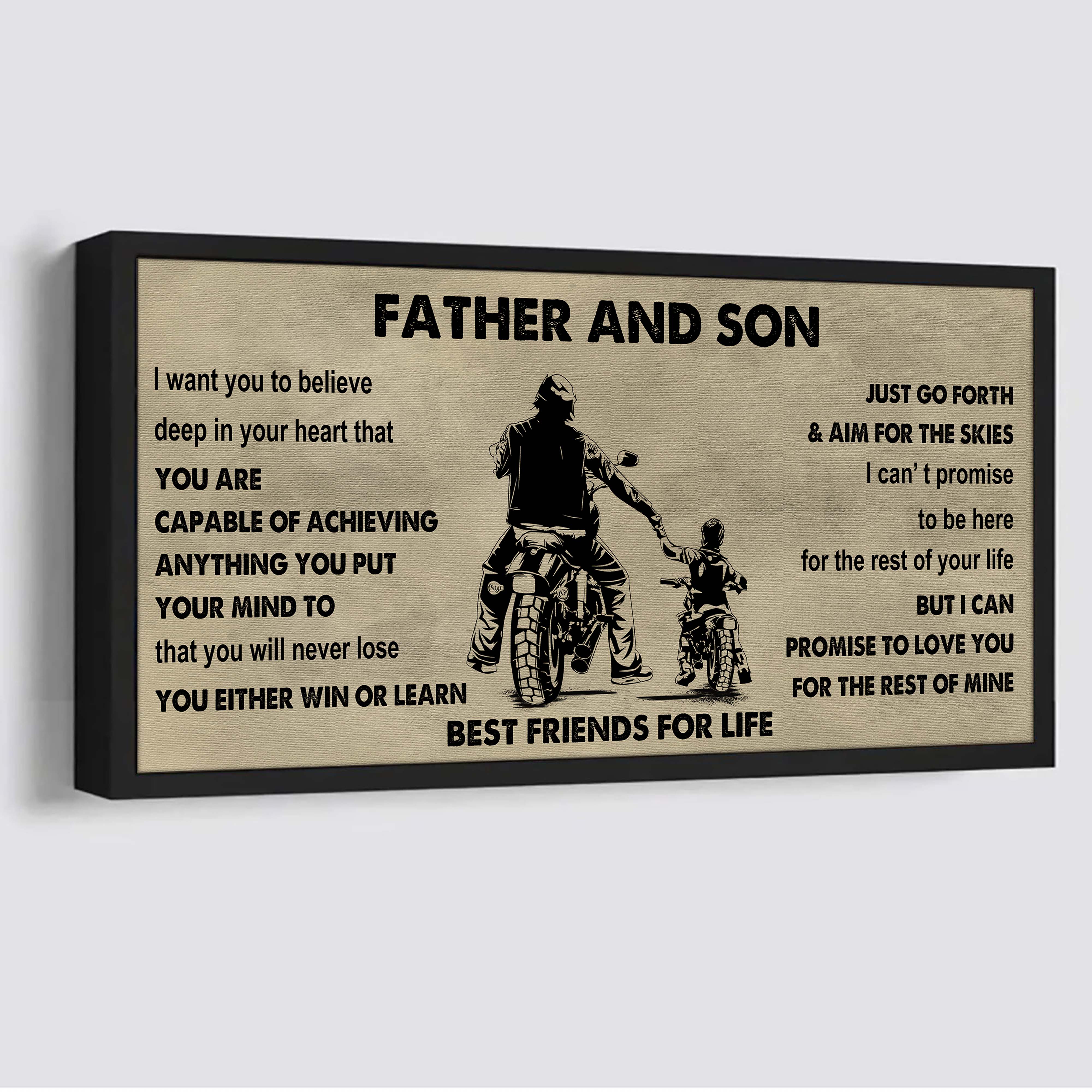 Biker Father And Son Best Friends For Life - Ver 2 You Will Never Lose Poster Canvas Gift For Son From Father