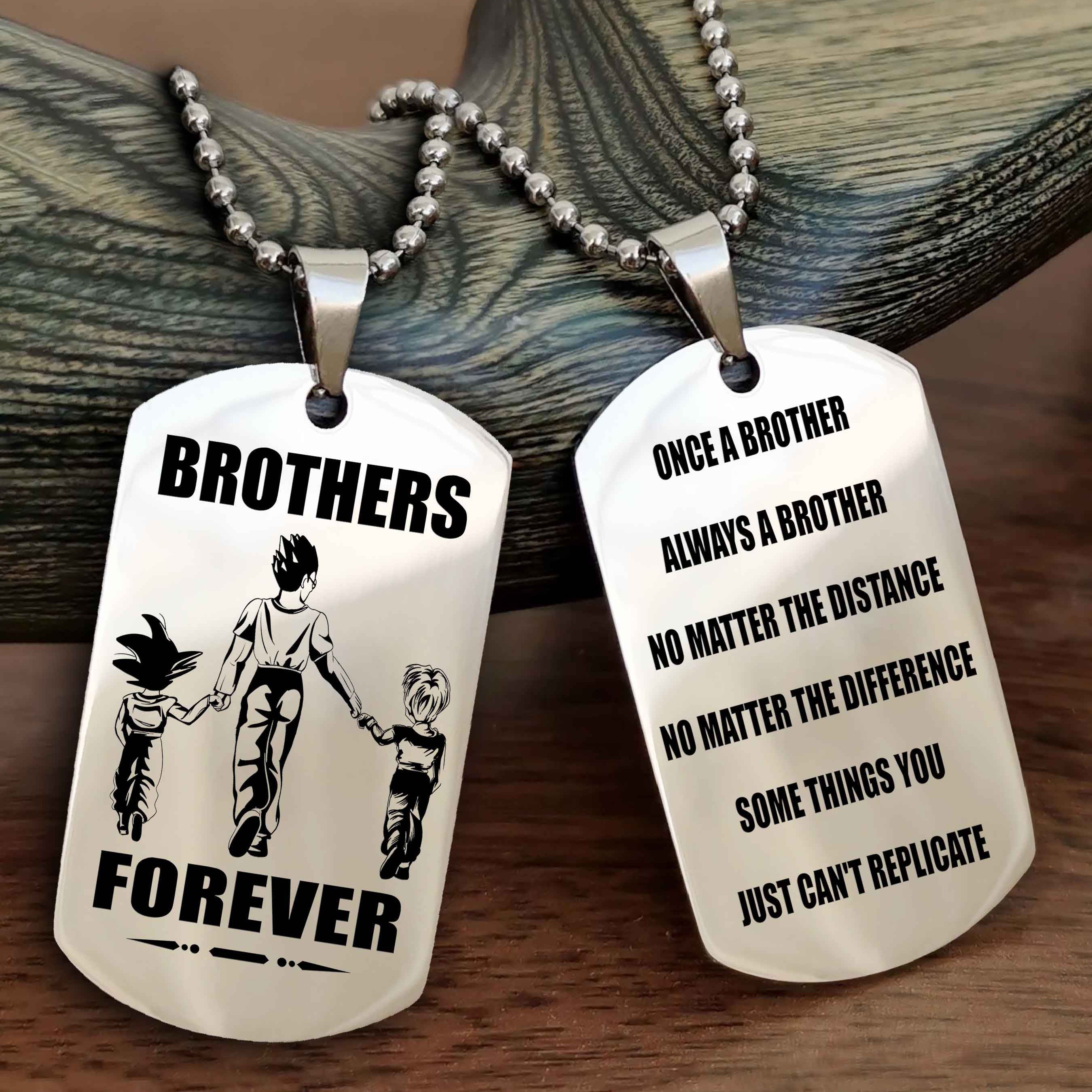 Cowboy Customizable engraved dog tag double sided gift from brother - Brother Forever Once A Brother Always A Brother
