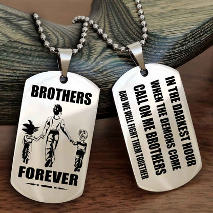 Customizable Engraved Double Sided Dog Tag Call On Me Brother NAG Brothers Forever We Will Fight Them Together