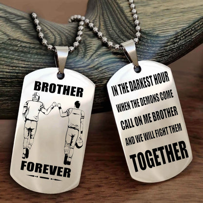 Sport Bike Personalized Double Sided Dog Tag For My Brother - Call On Me Brother And We Will Fight Them Together Gift For Your Friend