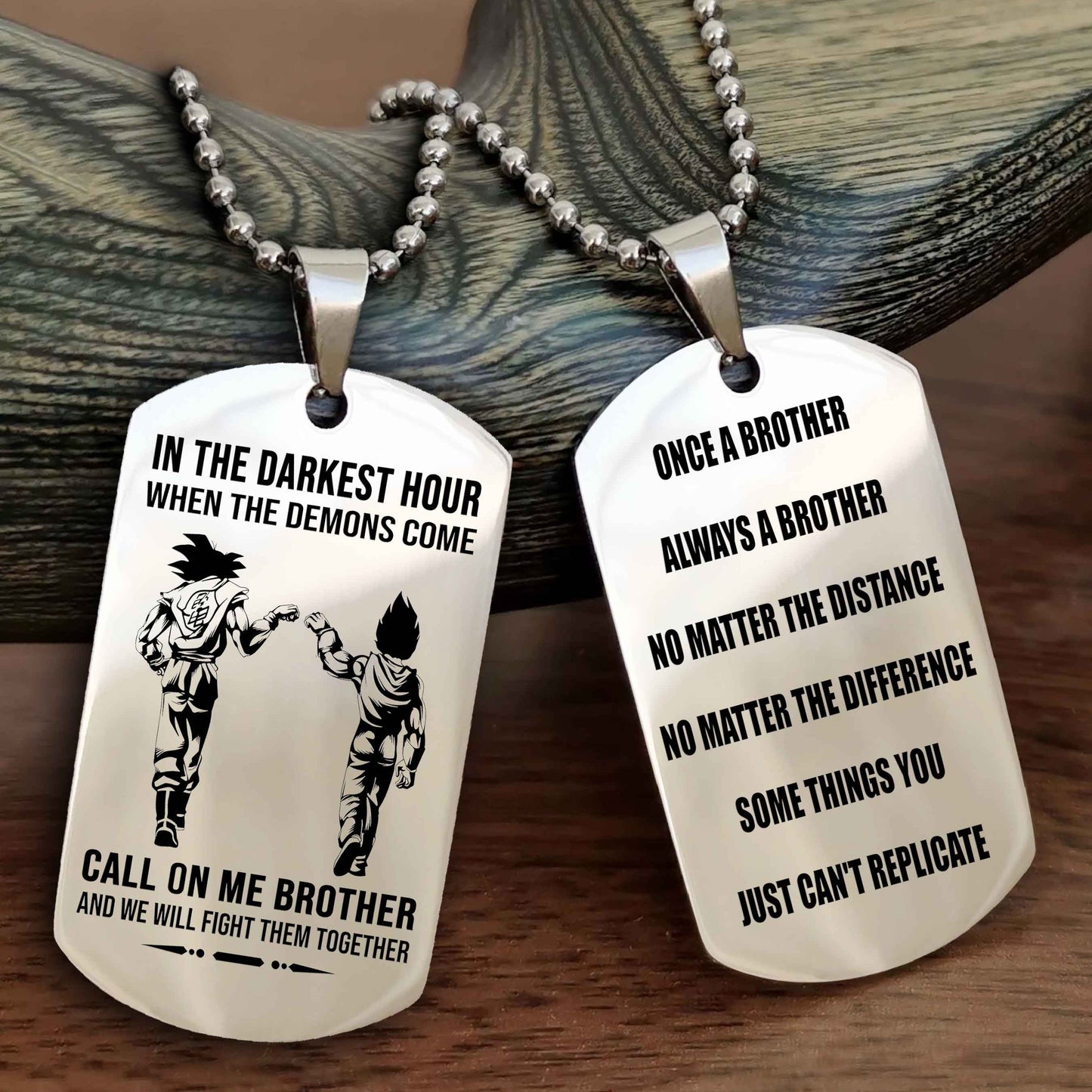Soldier customizable engraved dog tag double sided gift from brother Once A Brother Always A Brother