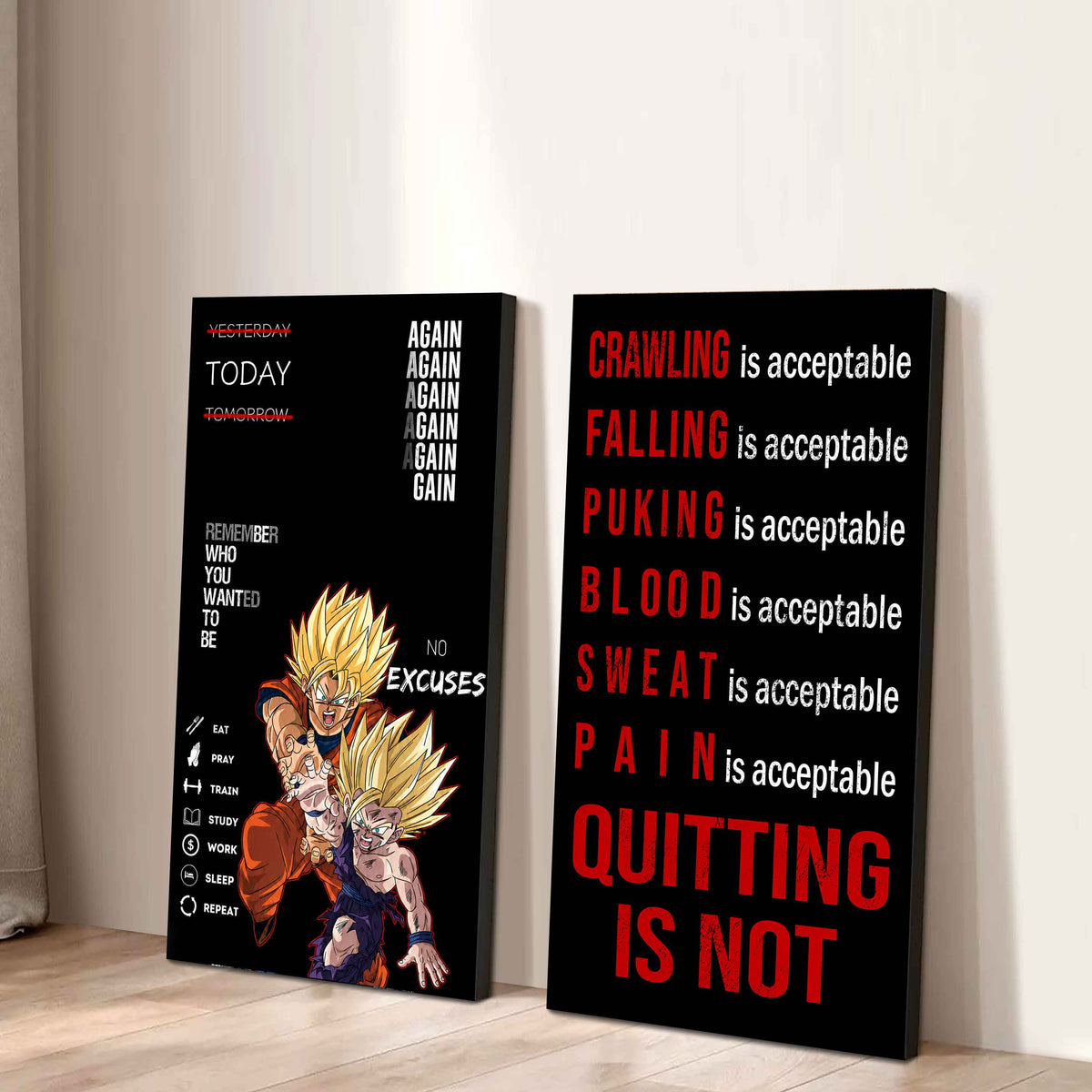 Quiting Is Not Canvas Set Ready To Hang Gift For Your Son Your Friend