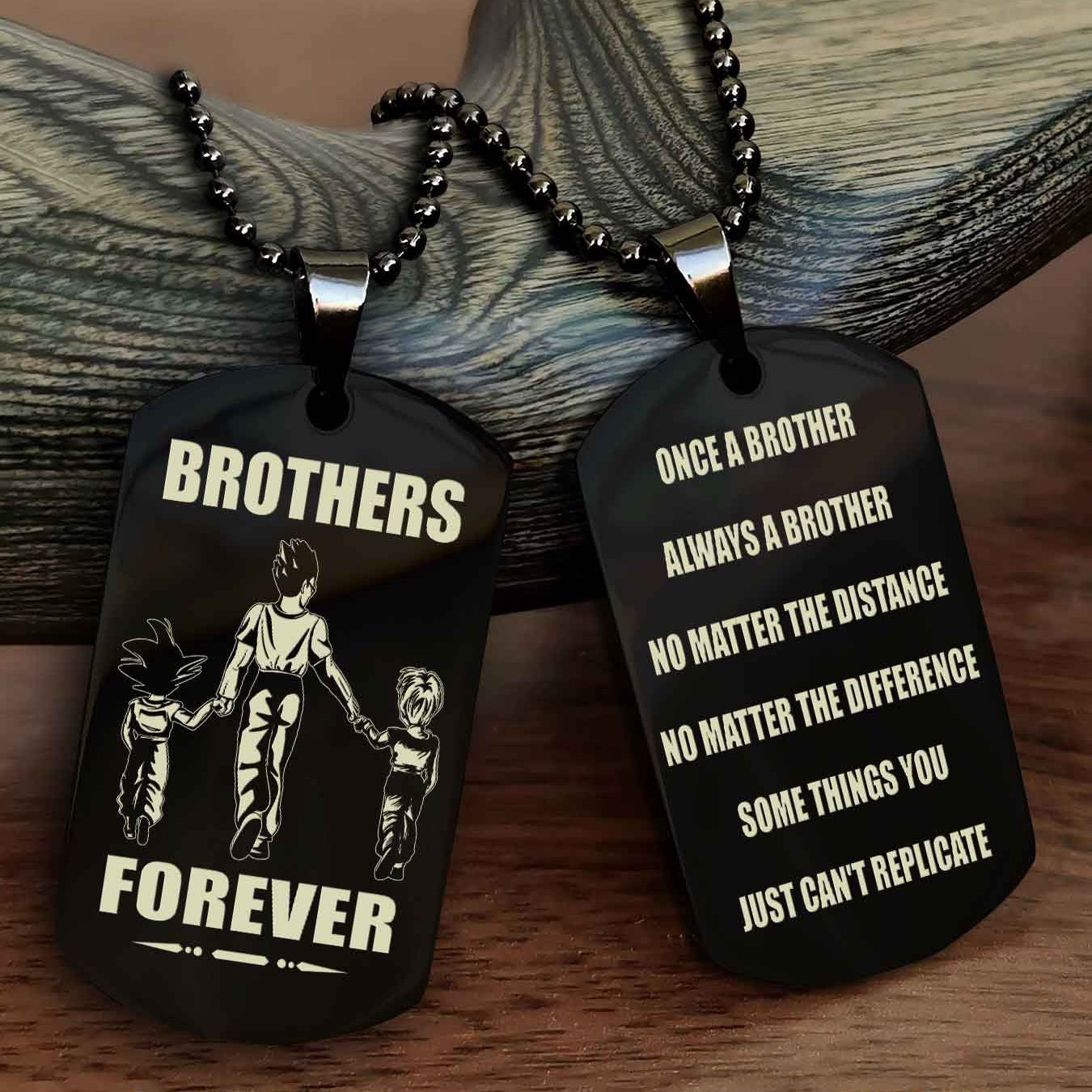 Cowboy Customizable engraved dog tag double sided gift from brother - Brother Forever Once A Brother Always A Brother