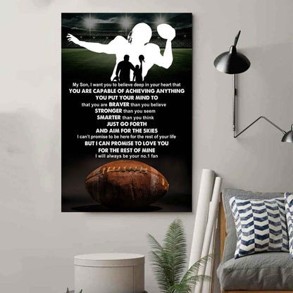 Baseball Poster Canvas Dad To Son - That You Are Braver Than You Believe You Are Capable Of I Will Always Your No 1 Fan