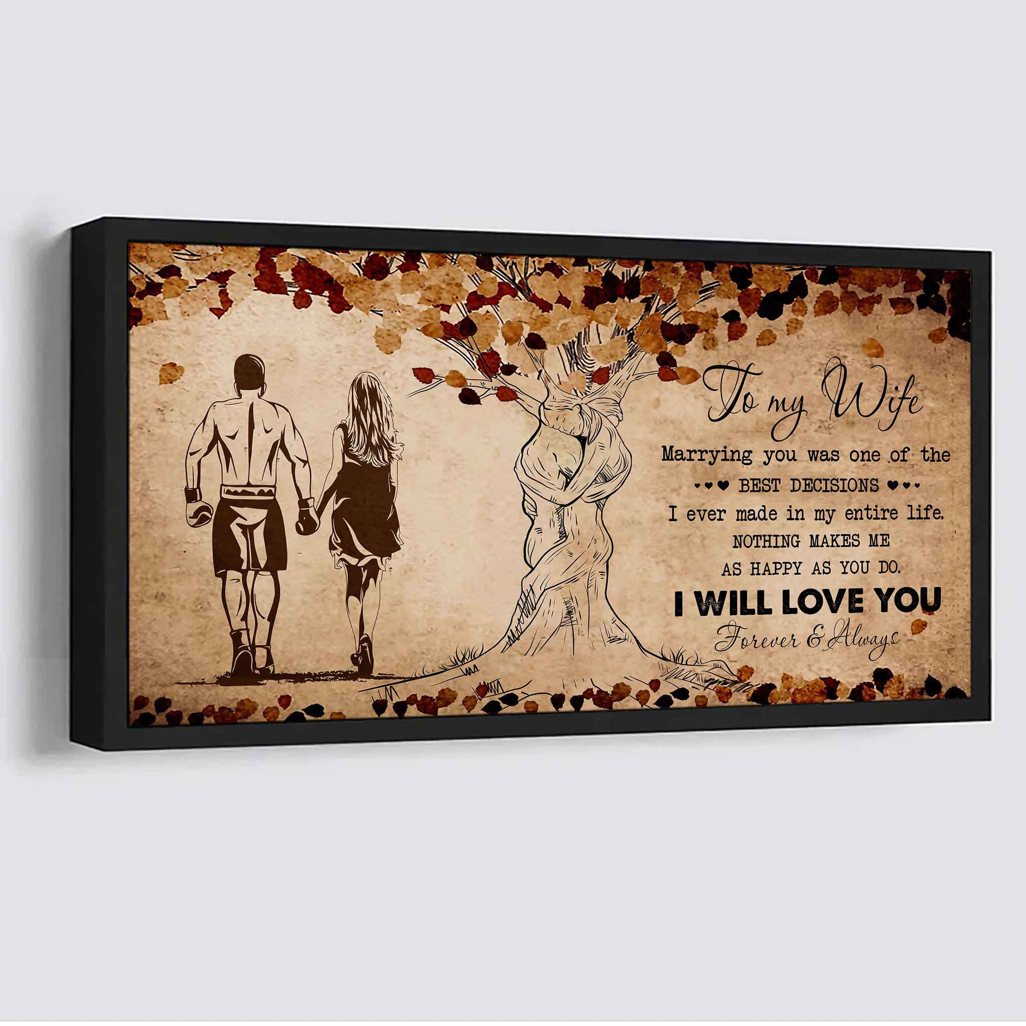 American Football Poster Canvas To My Wife Marrying You Was One Of The Best Decisions - I Will Love You Forever And Always Gift For Your Wife