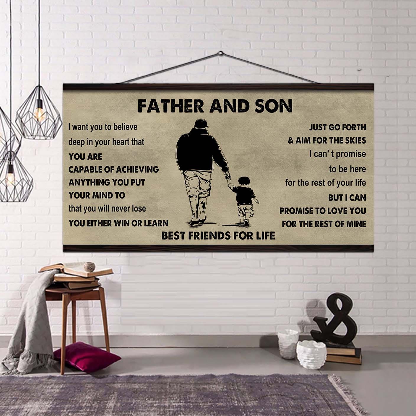 DRB GK Father And Son Best Friends For Life - Ver 2 You Will Never Lose Poster Canvas Gift For Son From Father