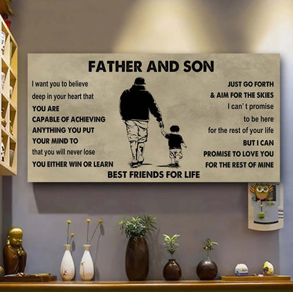 Photo Upload Father And Son Best Friends For Life - Ver 2 You Will Never Lose Poster Canvas Gift For Son From Father