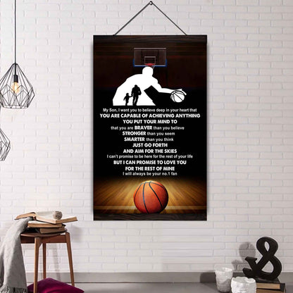 Baseball Poster Canvas Dad To Son - That You Are Braver Than You Believe You Are Capable Of I Will Always Your No 1 Fan
