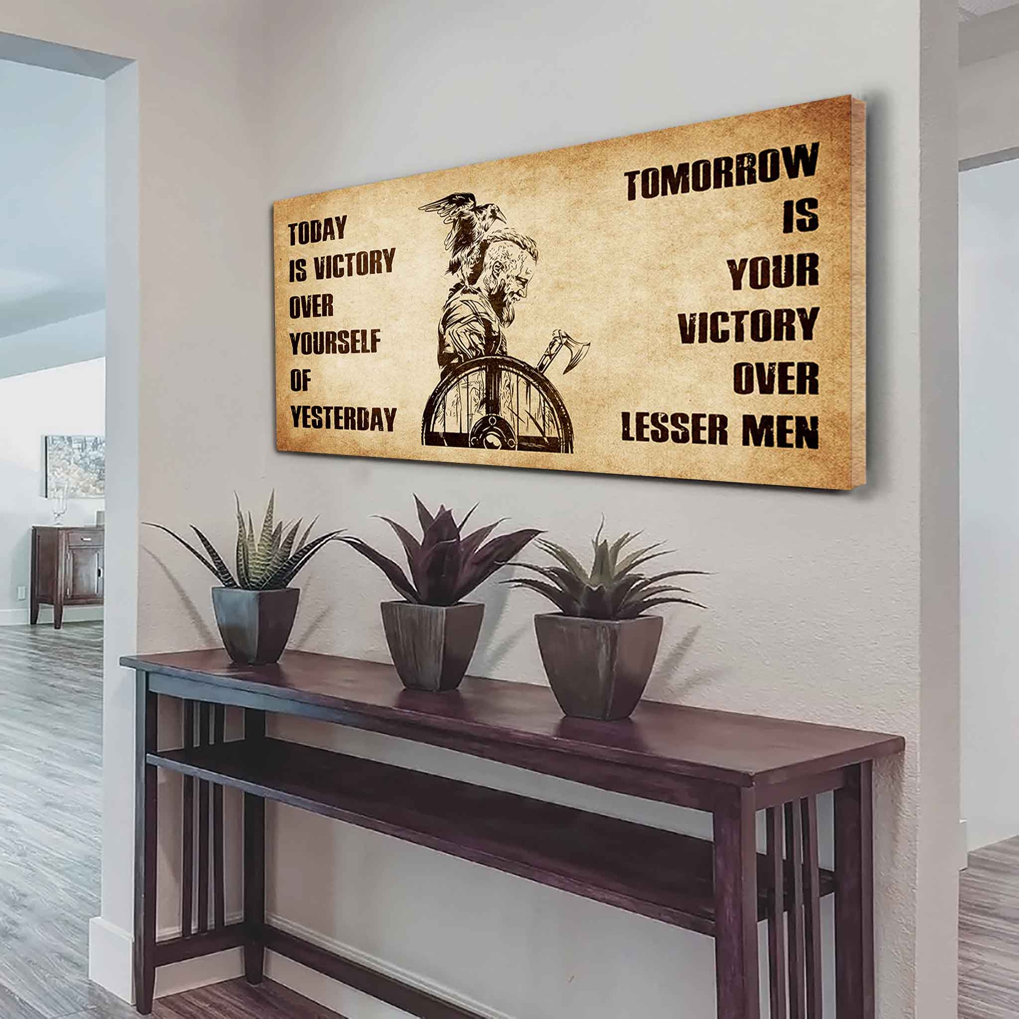 Personalized DRB Poster Canvas - Today Is Victory Over Yourself Of Yesterday Tomorrow Is Your Victory Over Lesser Men
