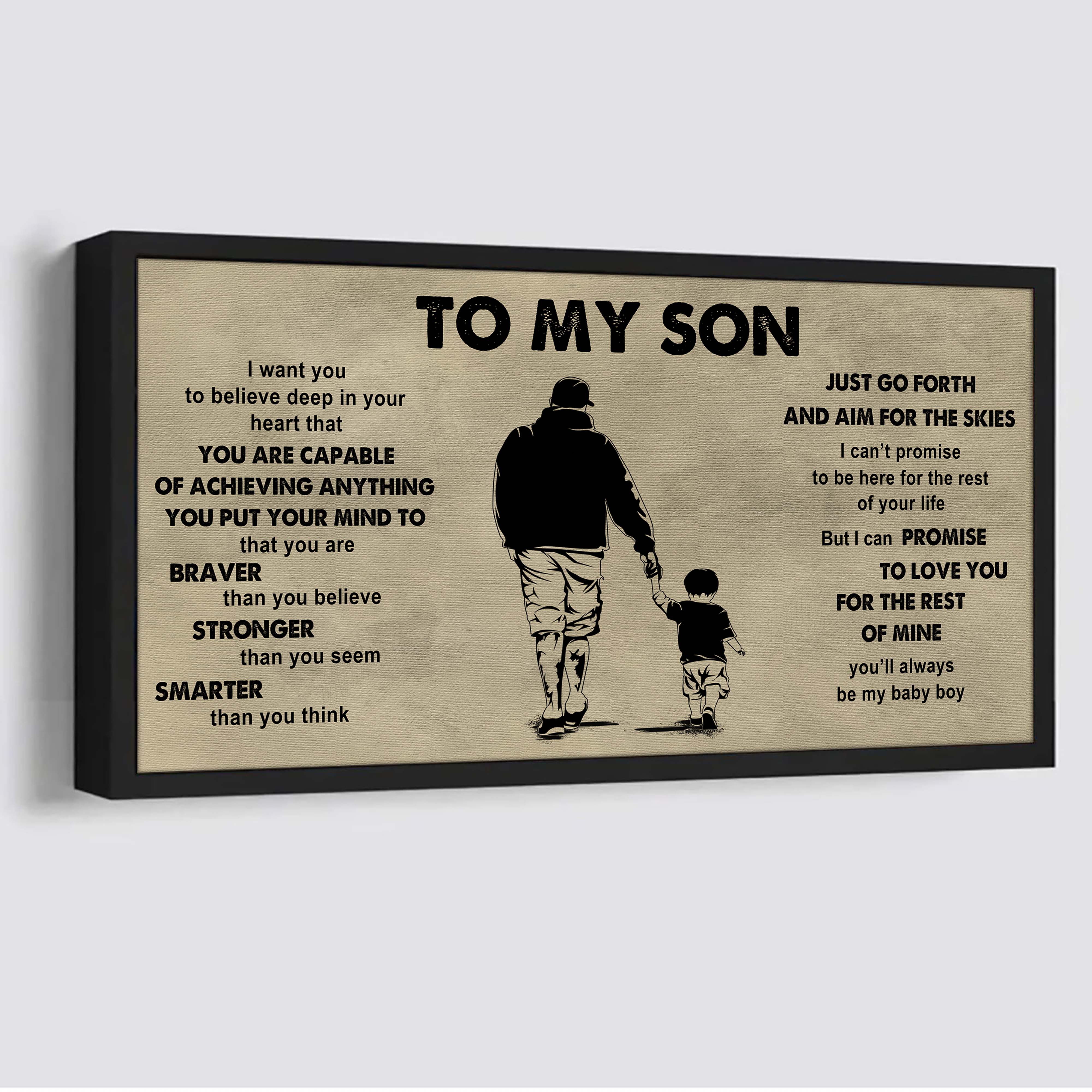 DRB GK To My Son - That You Are Braver Than You Believe Poster Canvas Gift For Son From Father