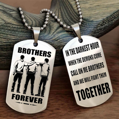 Soldier-Air force Personalized Double Sided Dog Tag For My Brother - Call On Me Brother And We Will Fight Them Together Gift For Your Friend