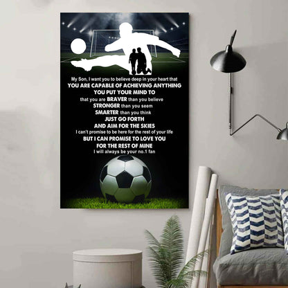 Baseball Poster Canvas Dad To Son - That You Are Braver Than You Believe You Are Capable Of I Will Always Your No 1 Fan