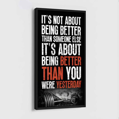 Soccer It is not About Being Better Than Someone Else It is about being better than you were the day before.