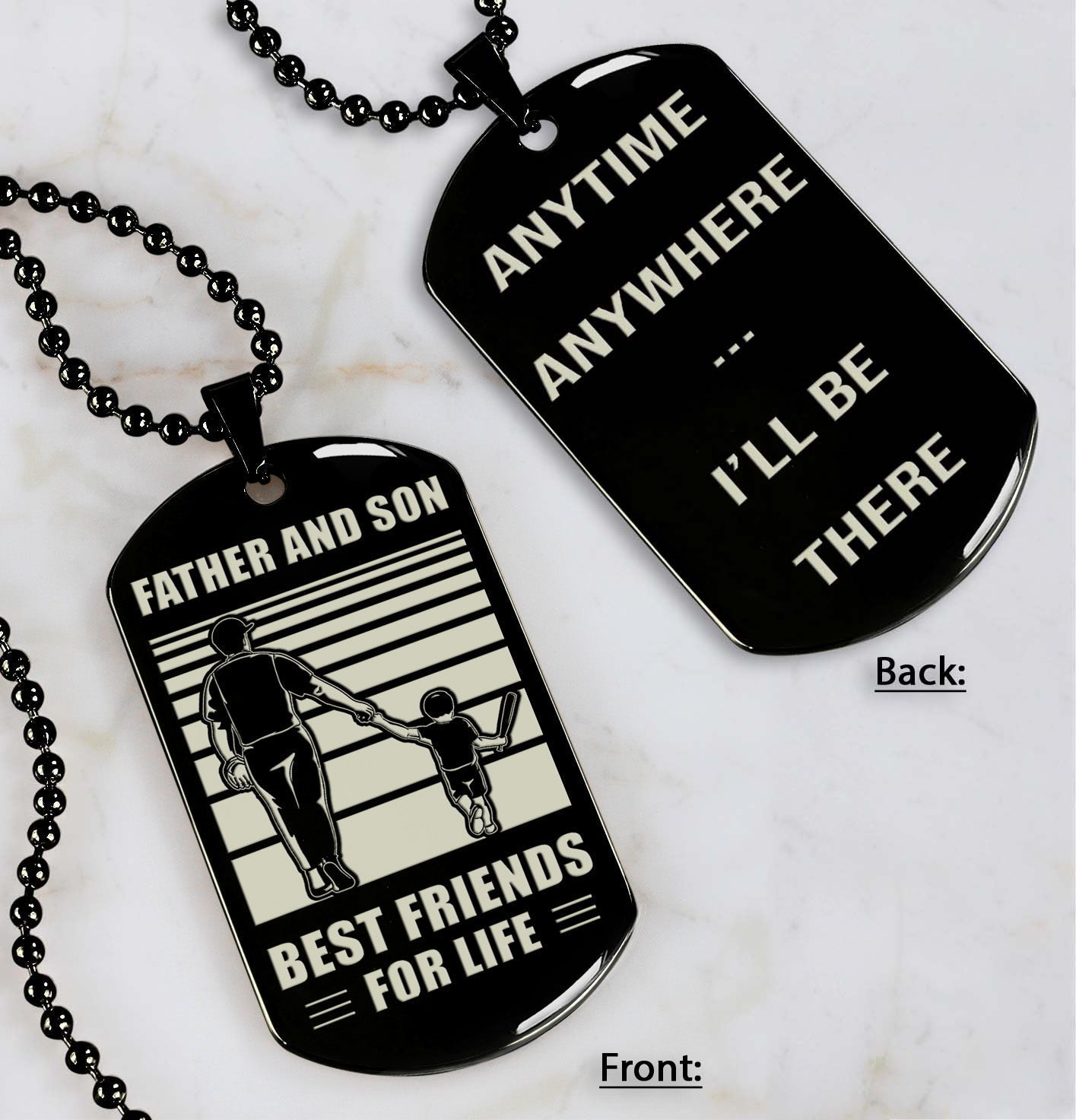 Soccer STO Personalized Double Sided Dog Tag Father And Son Best Friends For Life - Message on the back side