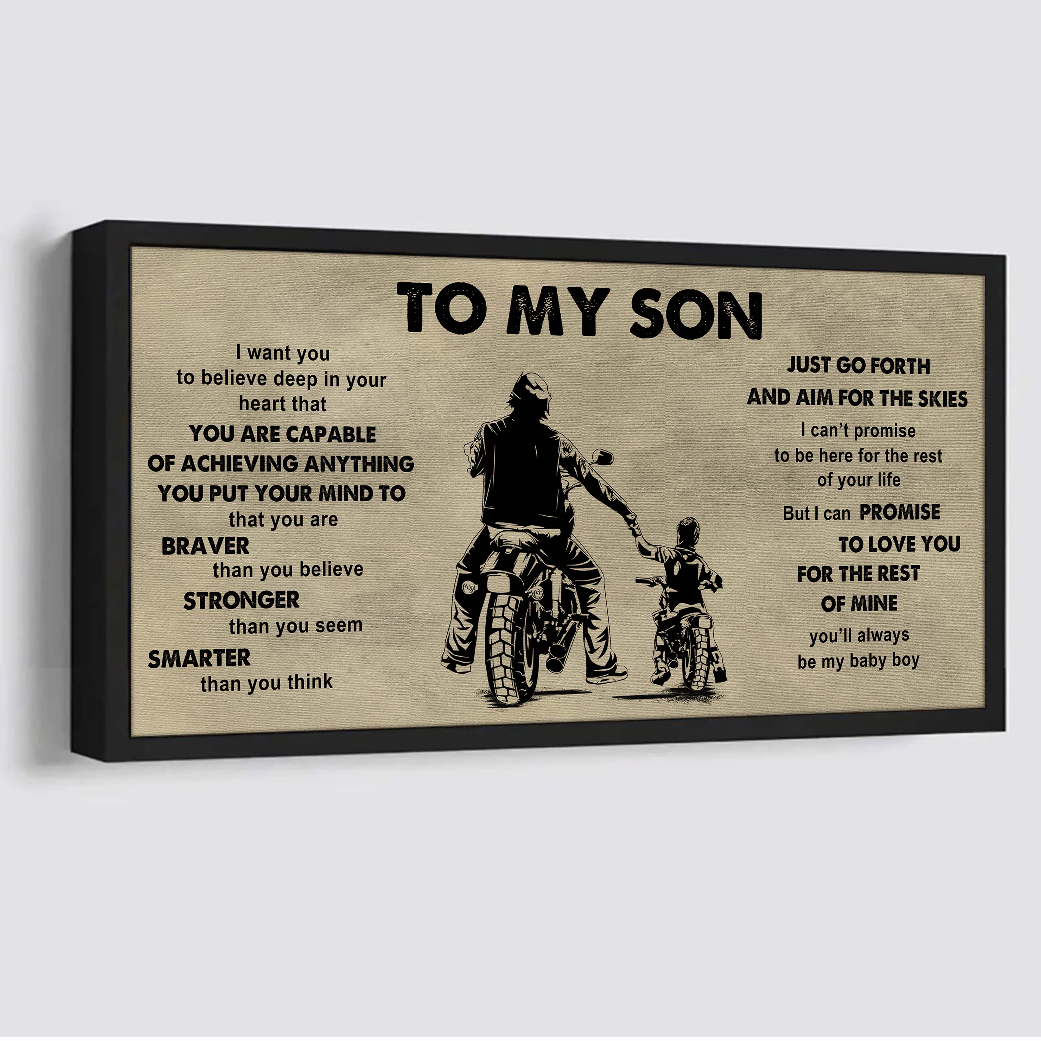 Sport - Family To My Son - That You Are Braver Than You Believe Poster Canvas Gift For Son From Father