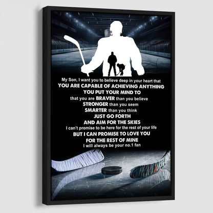 Baseball Poster Canvas Dad To Son - That You Are Braver Than You Believe You Are Capable Of I Will Always Your No 1 Fan