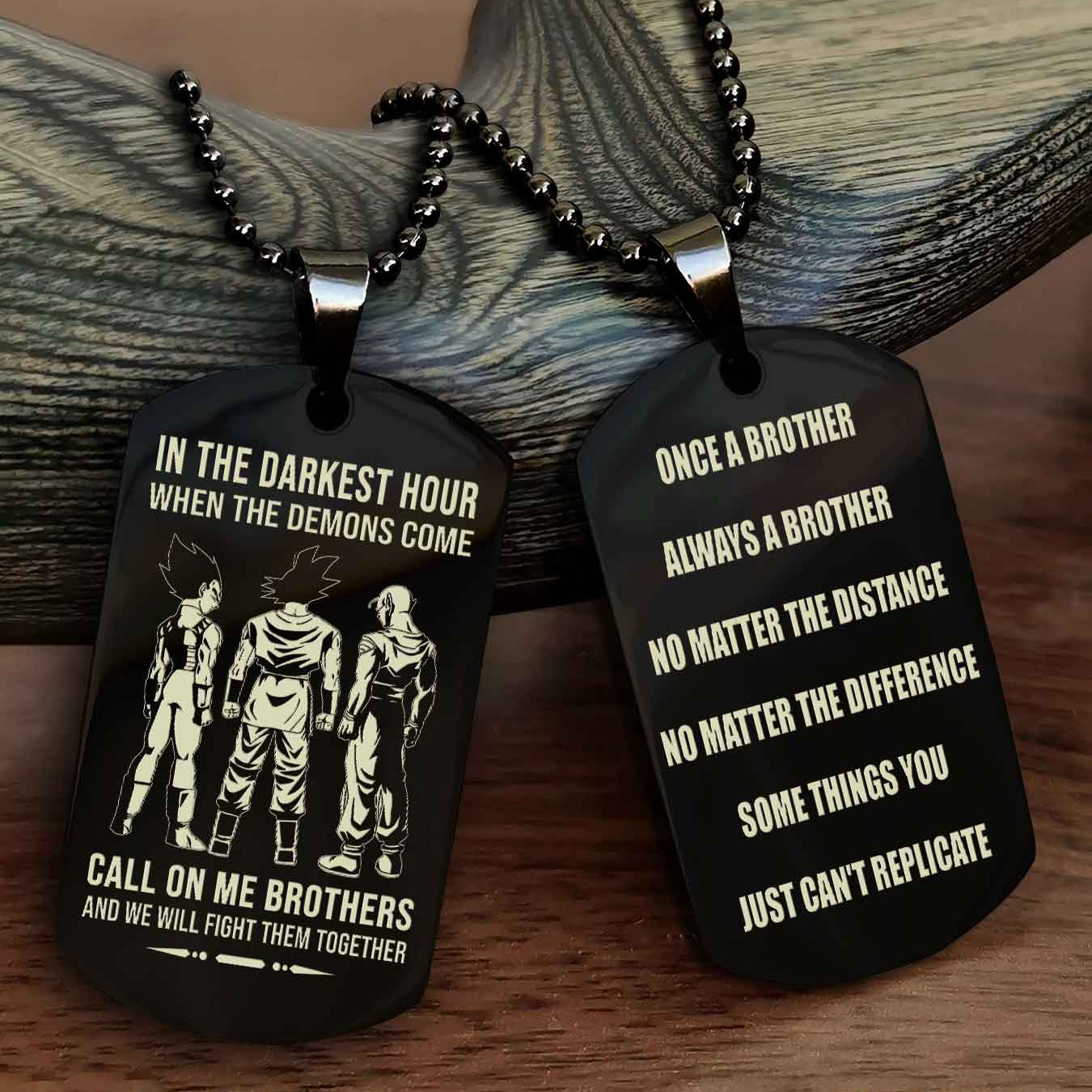 Cowboy Customizable engraved dog tag double sided gift from brother Once A Brother Always A Brother