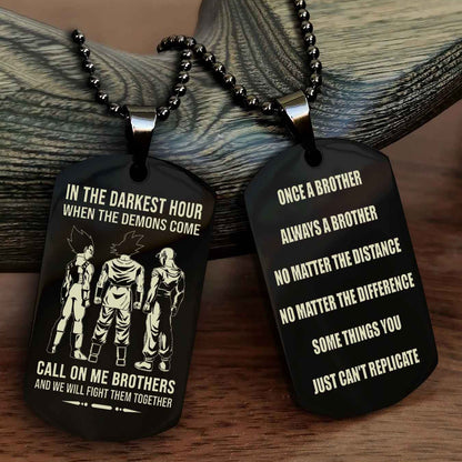 Customizable engraved dog tag double sided gift from brother Once A Brother Always A Brother