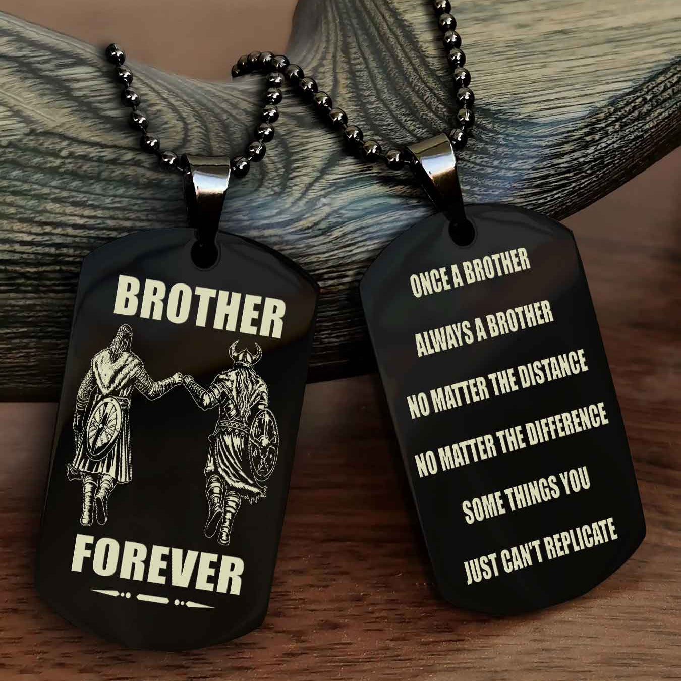 Cowboy Customizable engraved dog tag double sided gift from brother - Brother Forever Once A Brother Always A Brother