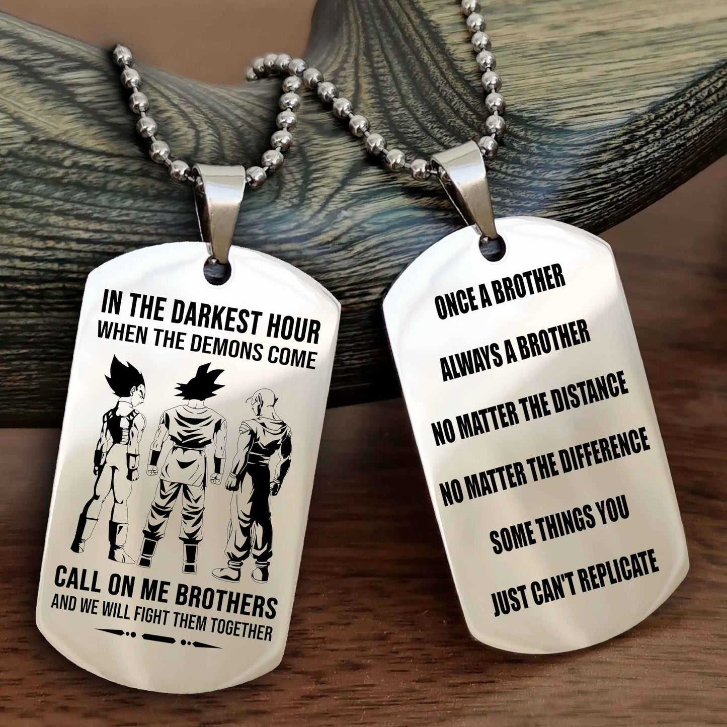 Viking Customizable engraved dog tag double sided gift from brother Once A Brother Always A Brother