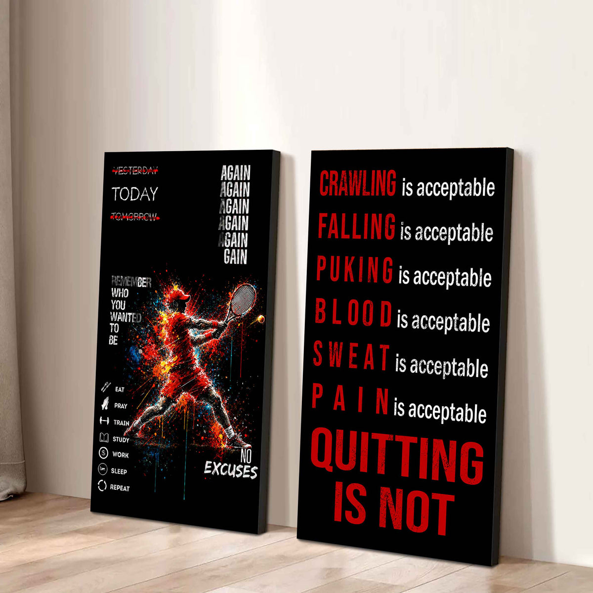 Quiting Is Not Canvas Set Ready To Hang Gift For Your Son Your Friend