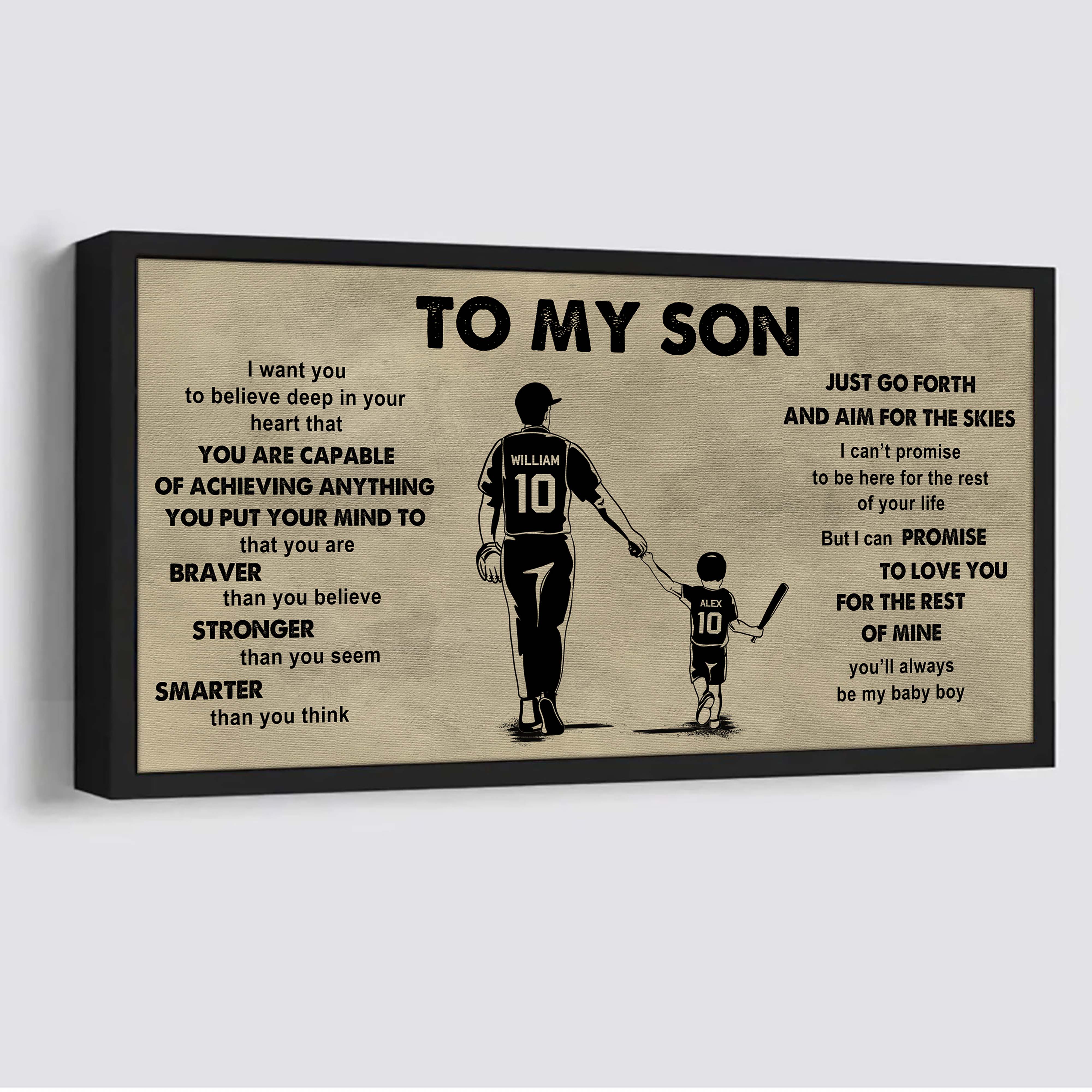 Sport - Family To My Son - That You Are Braver Than You Believe Poster Canvas Gift For Son From Father