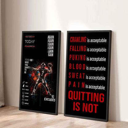 Quiting Is Not Canvas Set Ready To Hang Gift For Your Son Your Friend