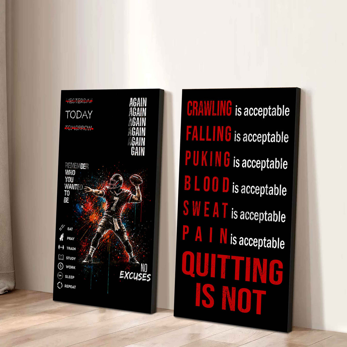 Quiting Is Not Canvas Set Ready To Hang Gift For Your Son Your Friend