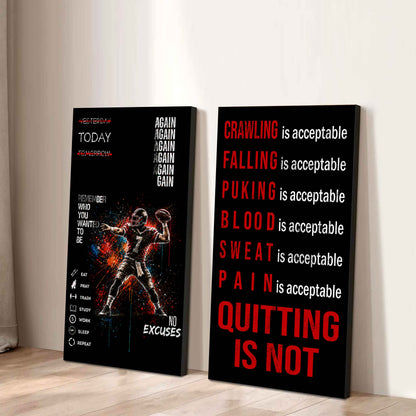 Quiting Is Not Canvas Set Ready To Hang Gift For Your Son Your Friend
