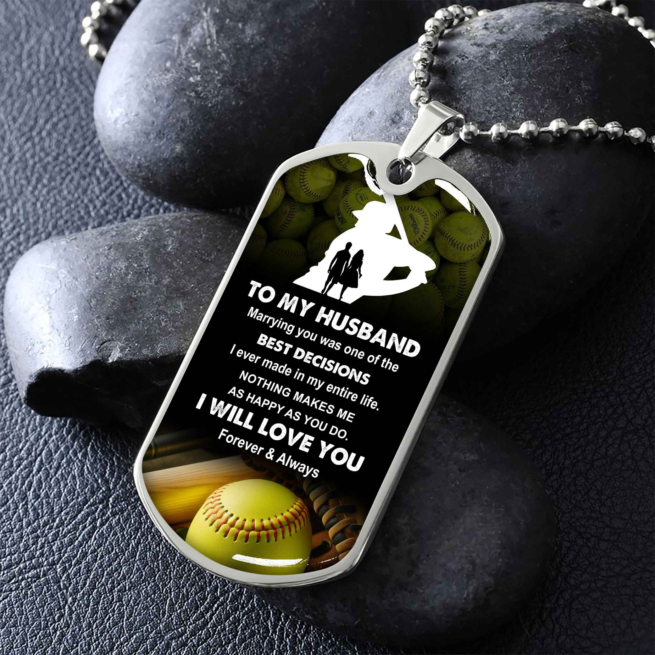 Sport Military Chain 18K Gold Plated Silver Plated To My Husband From Wife With Love Message