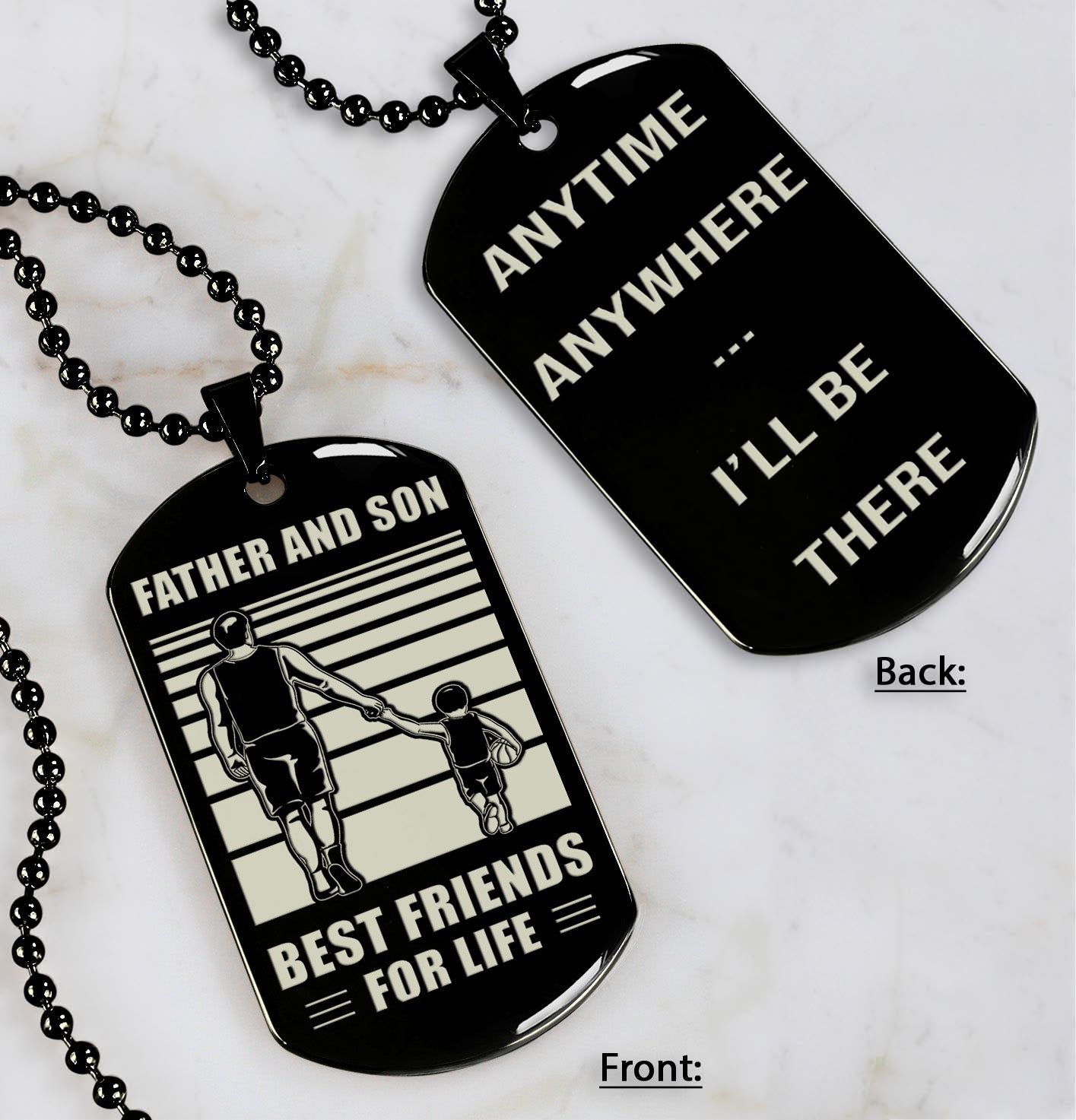 Soccer STO Personalized Double Sided Dog Tag Father And Son Best Friends For Life - Message on the back side
