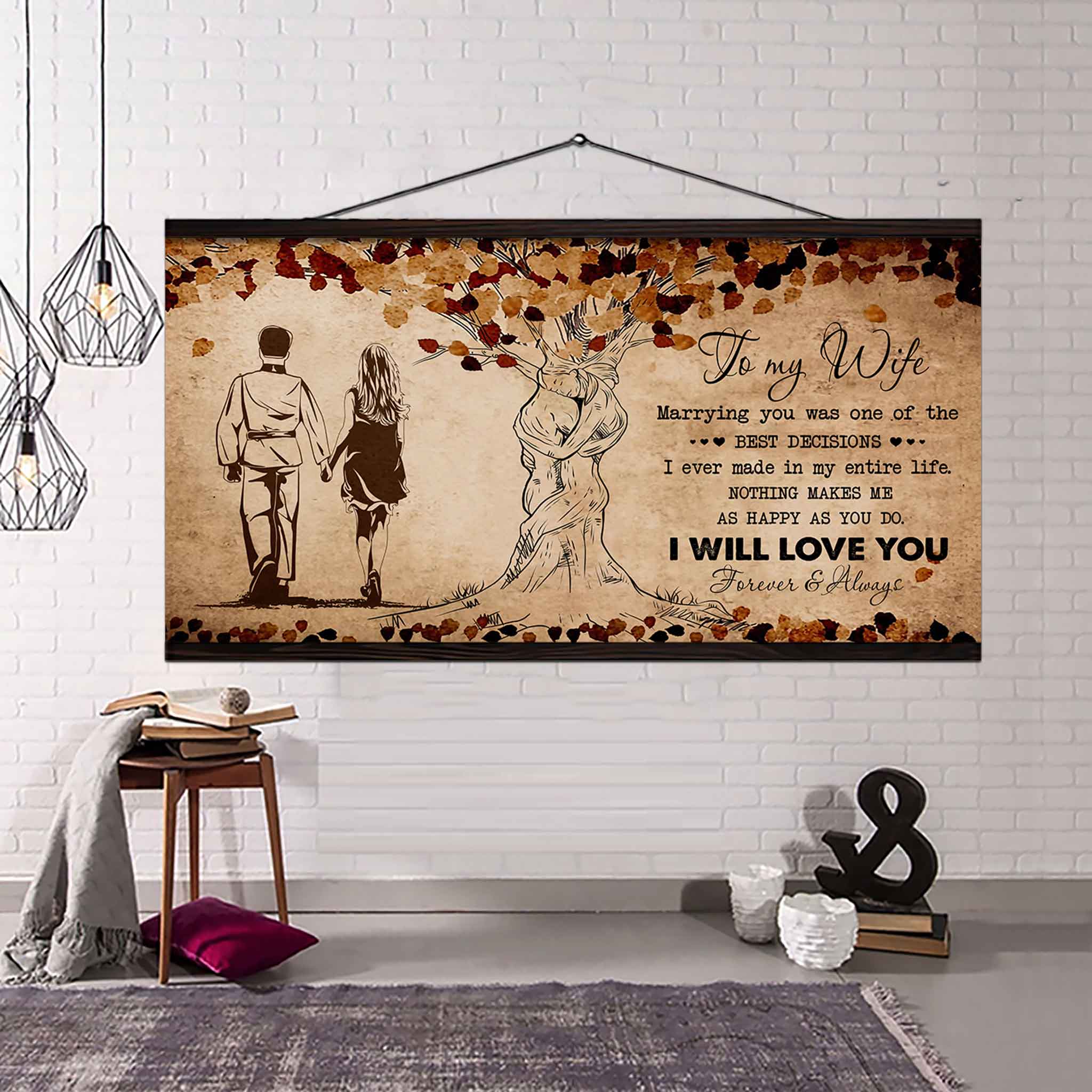 American Football Poster Canvas To My Wife Marrying You Was One Of The Best Decisions - I Will Love You Forever And Always Gift For Your Wife