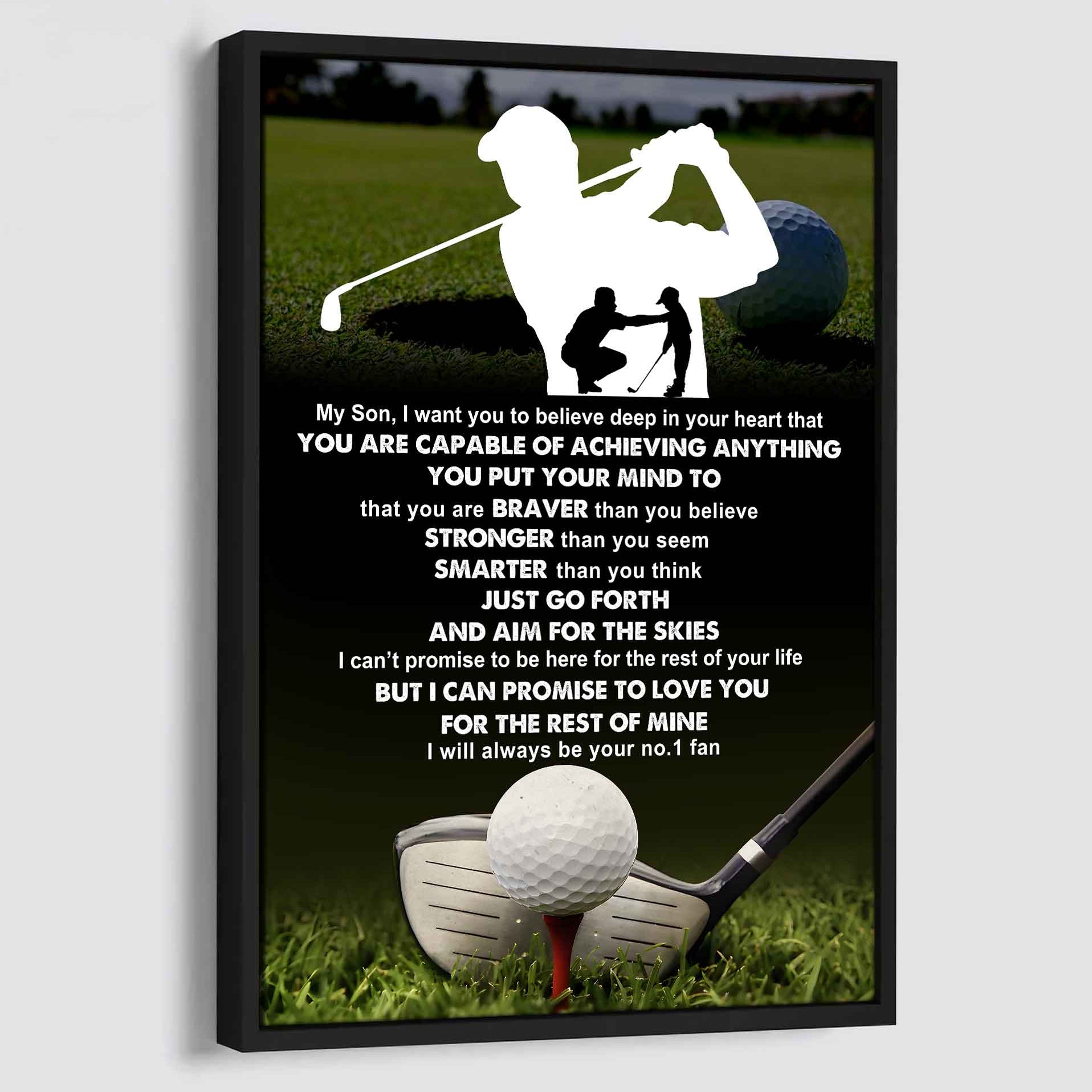 Sport Poster Canvas Dad To Son - That You Are Braver Than You Believe You Are Capable Of I Will Always Your No 1 Fan