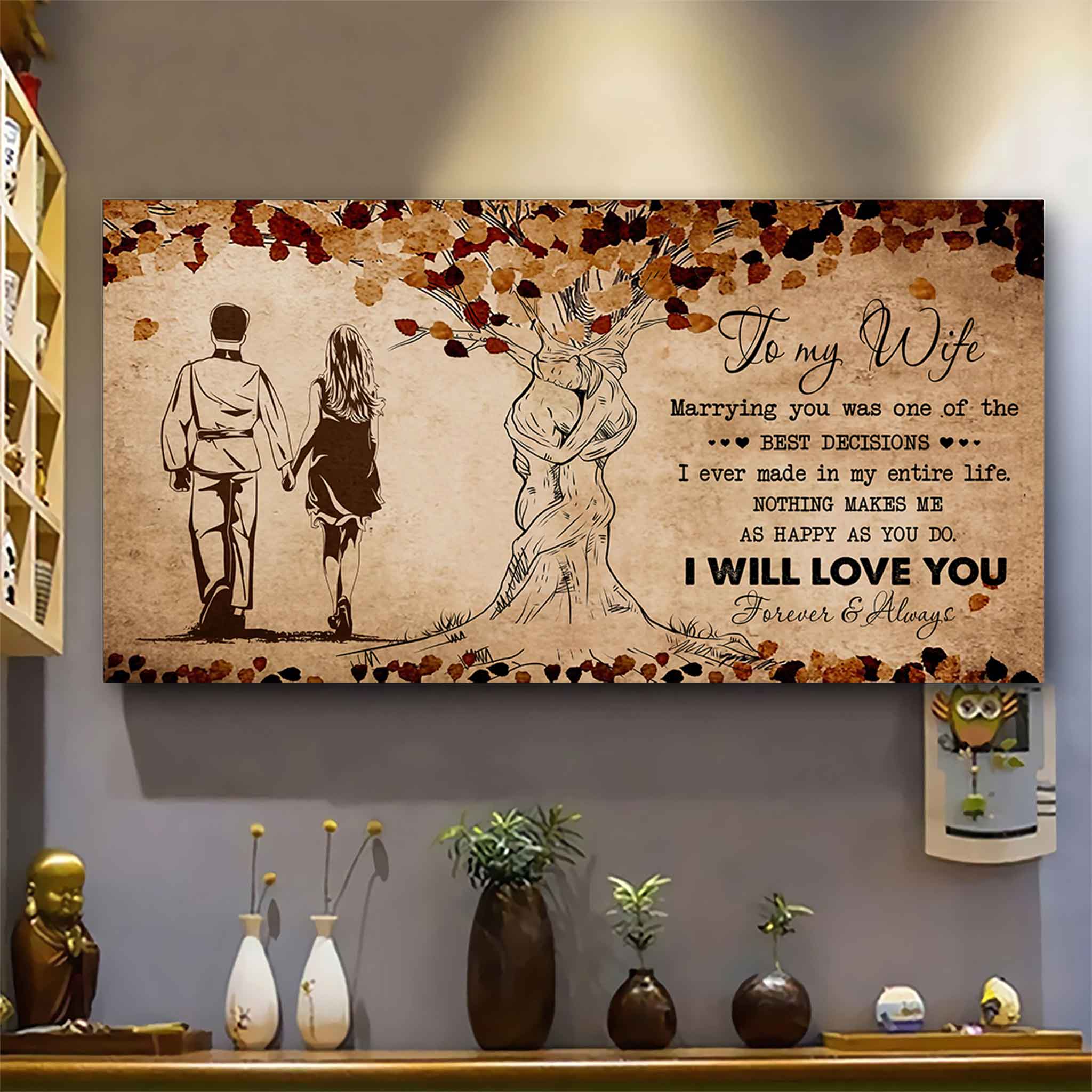 American Football Poster Canvas To My Wife Marrying You Was One Of The Best Decisions - I Will Love You Forever And Always Gift For Your Wife