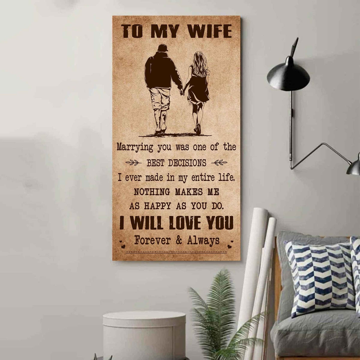 Samurai Poster Canvas To My Wife Marrying You Was One Of The Best Decisions - I Will Love You Forever And Always Gift For Your Wife