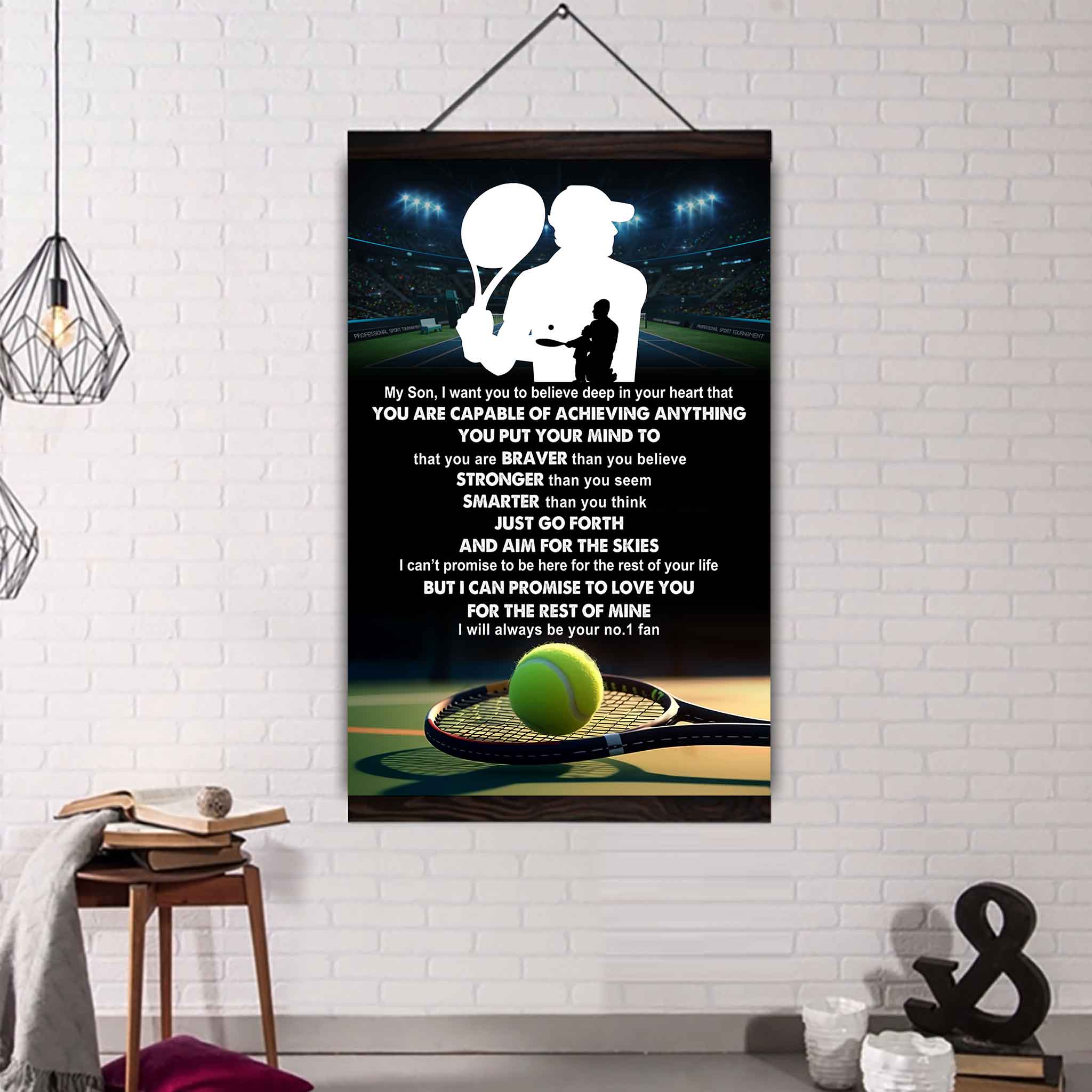 Sport Poster Canvas Dad To Son - That You Are Braver Than You Believe You Are Capable Of I Will Always Your No 1 Fan