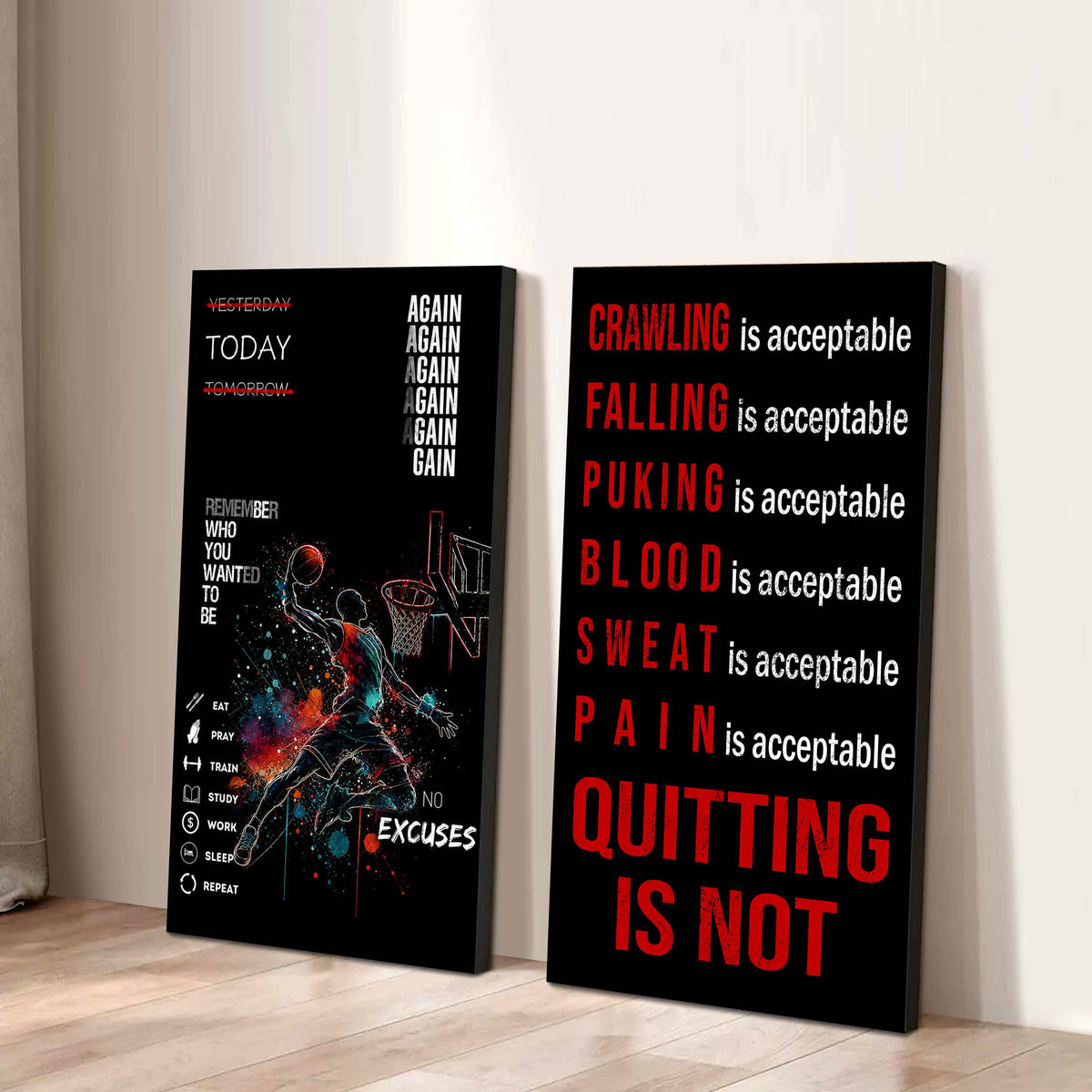 Quiting Is Not Canvas Set Ready To Hang Gift For Your Son Your Friend