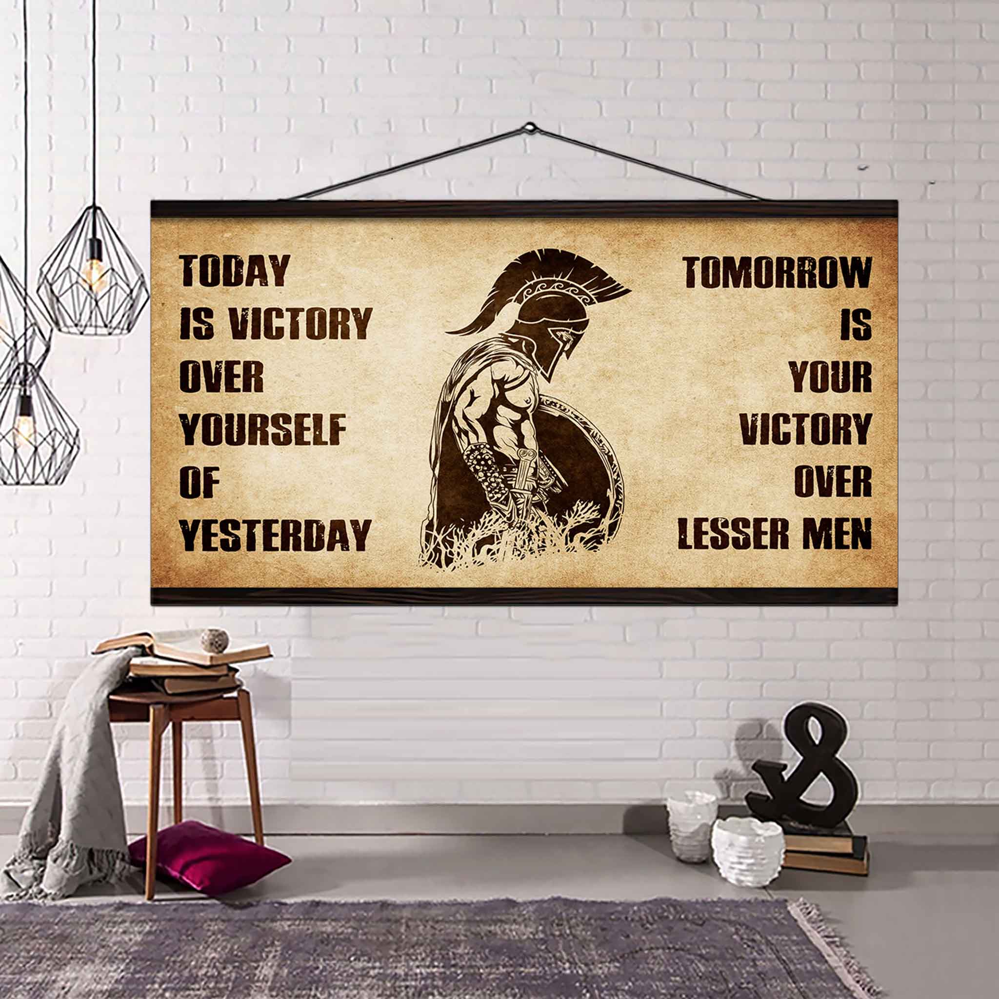Personalized DRB Poster Canvas - Today Is Victory Over Yourself Of Yesterday Tomorrow Is Your Victory Over Lesser Men