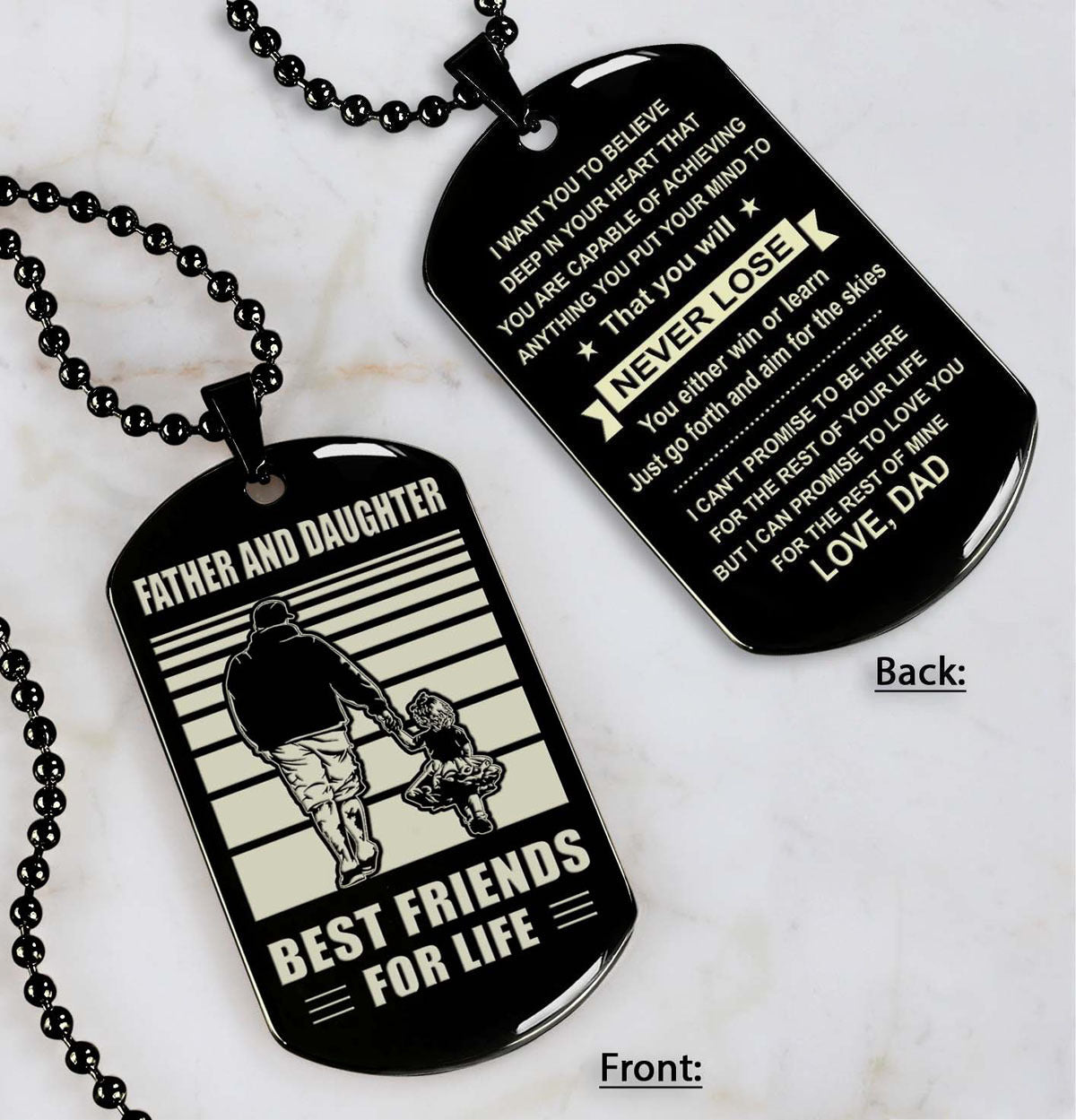 NVL Personalized Double Sided Dog Tag Father And Daughter Best Friends For Life