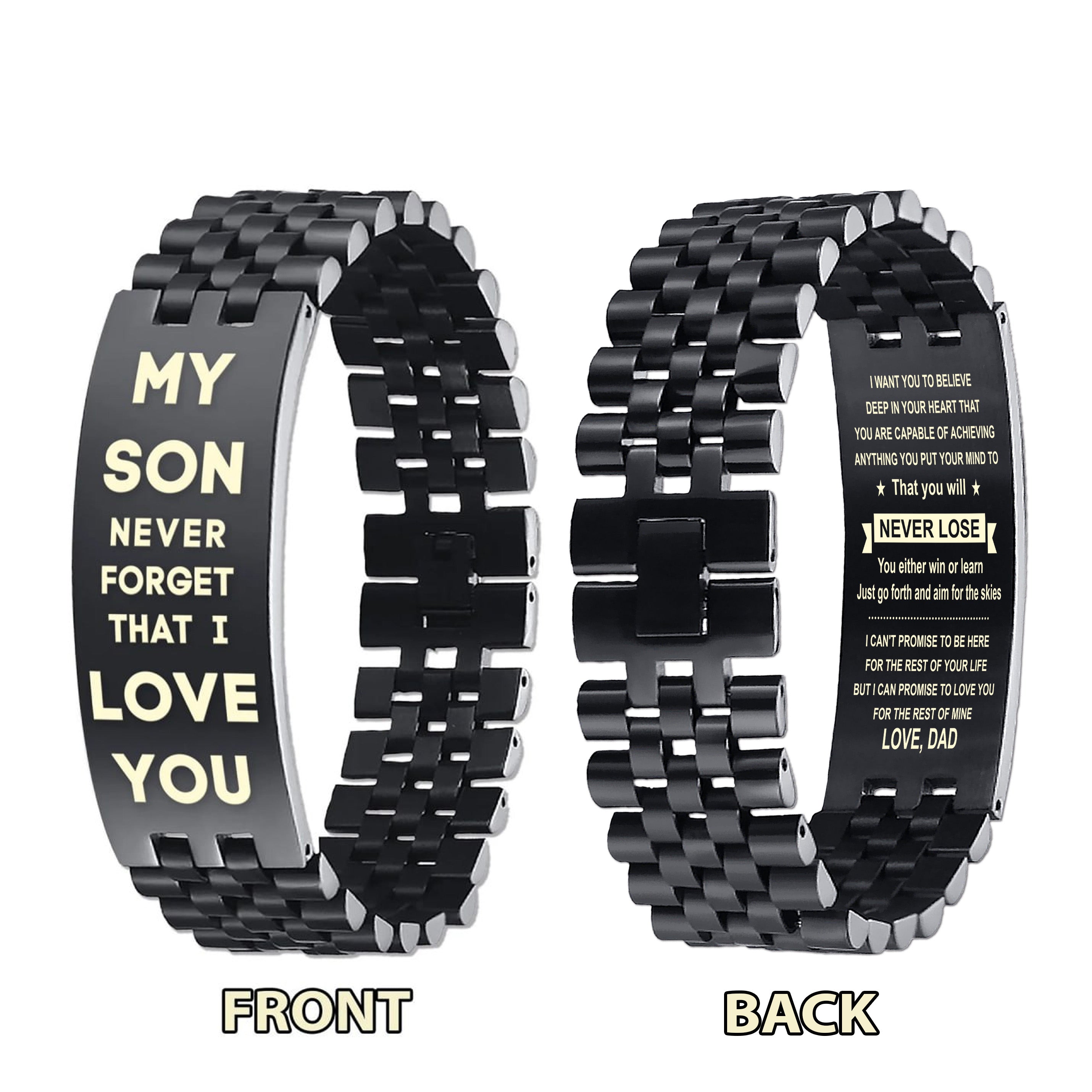 Family Bracelet Double Sided My Son Never Forget That I Love You Your Way Back Home