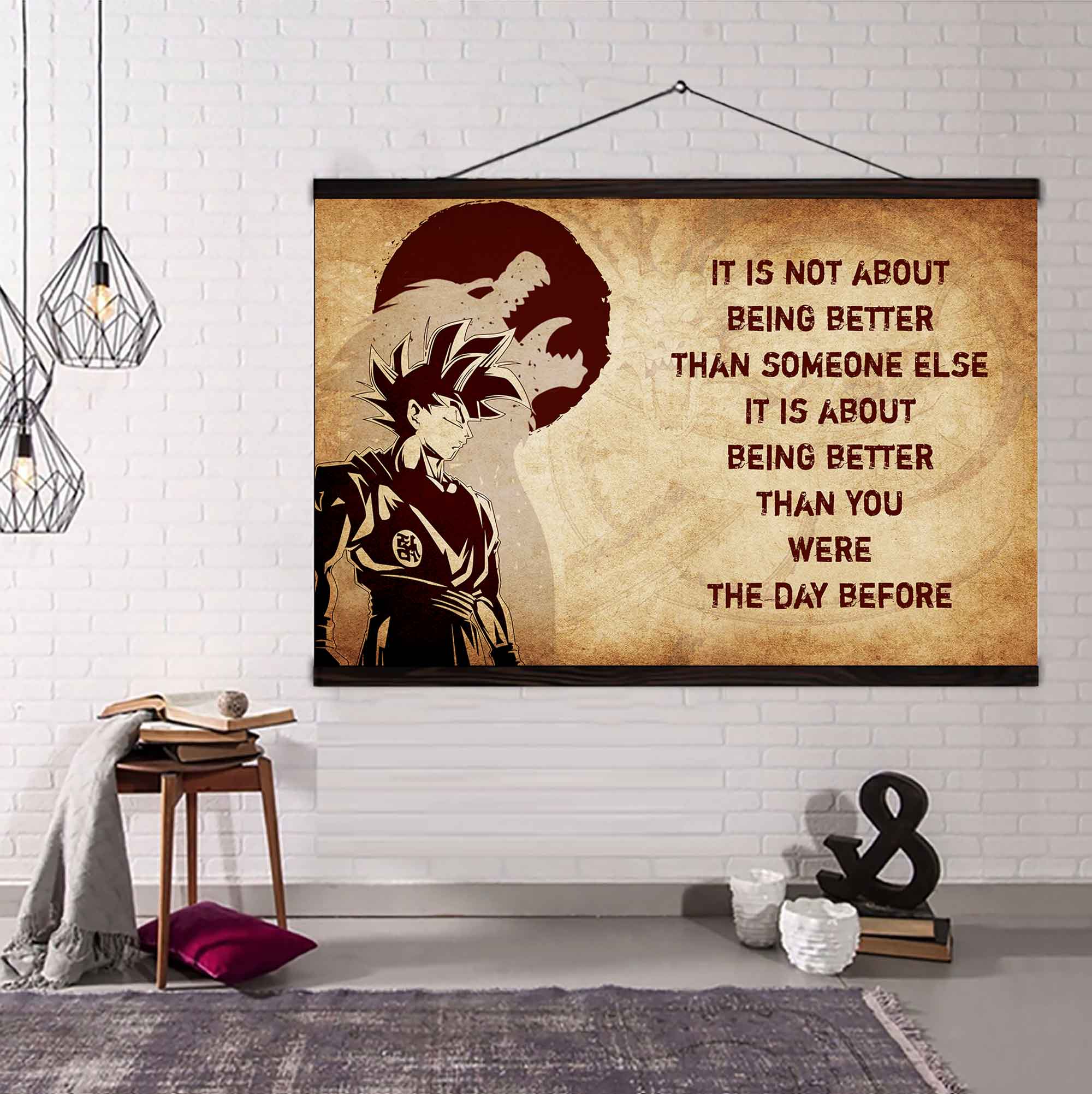 DRB Poster Canvas It's Not About Being Better Than Someone Else Best Gifts Motivation Quotes