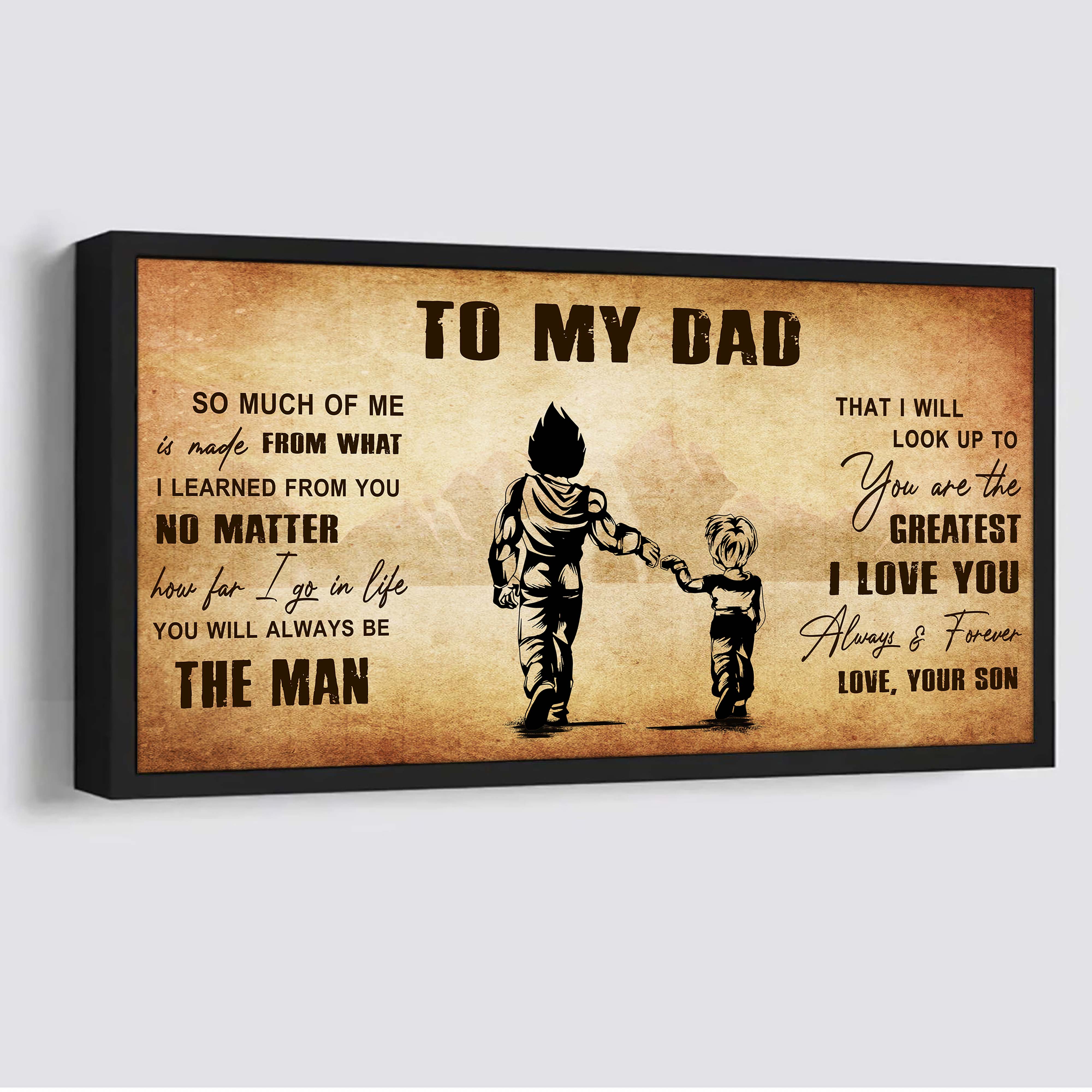 DRB To My Dad - You Are The Greatest I Love You  Poster Canvas Gift For Father From Son