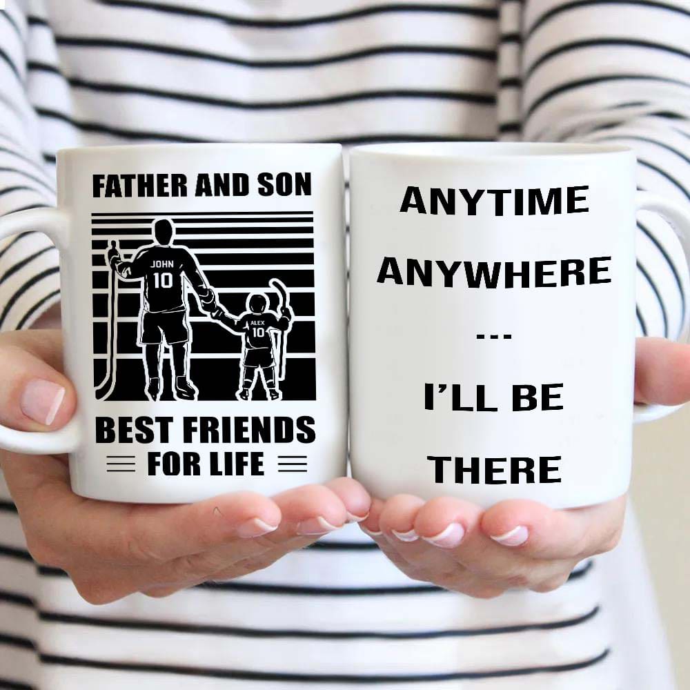 Basketball Be strong-Personalized Mug Father And Son Best Friends For Life - Message on the back side