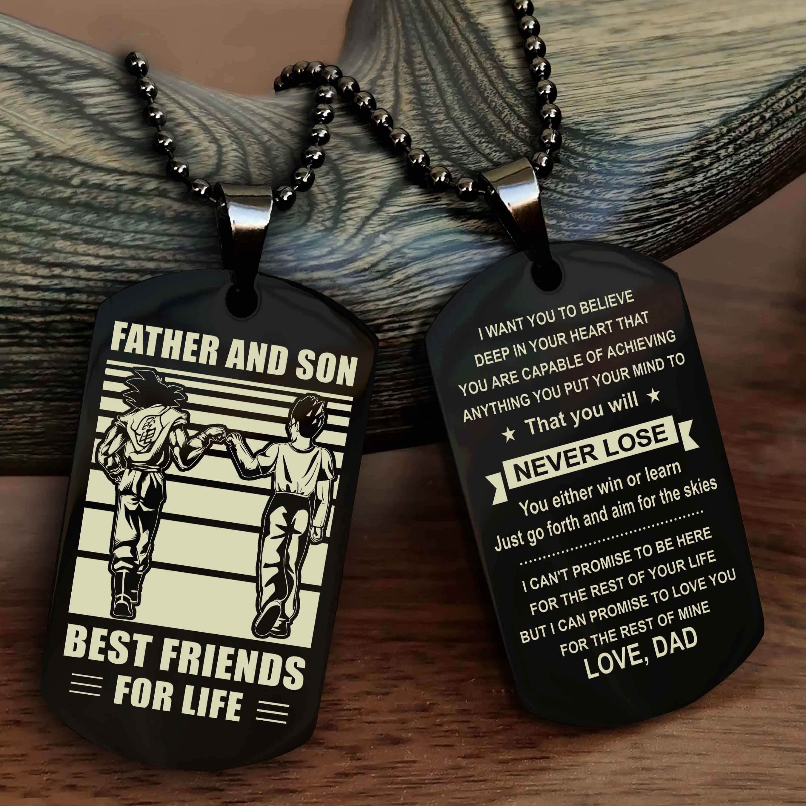 Cowboy Personalized Double Sided Dog Tag To My Son I Love You - You Will Never Lose You Either Win Or Learn From Dad To Son
